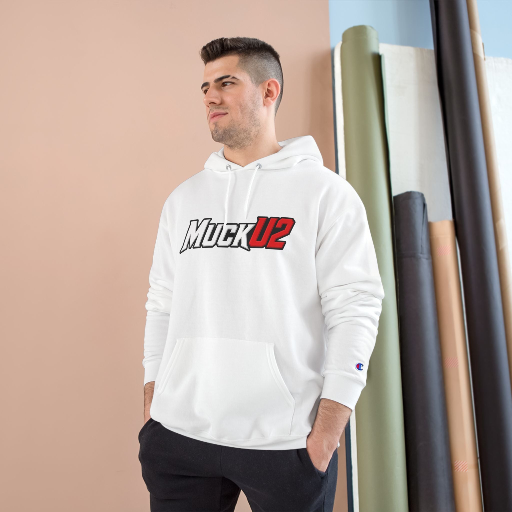MuckU2 Poker Hoodie (white/red logo/SKU 100051)