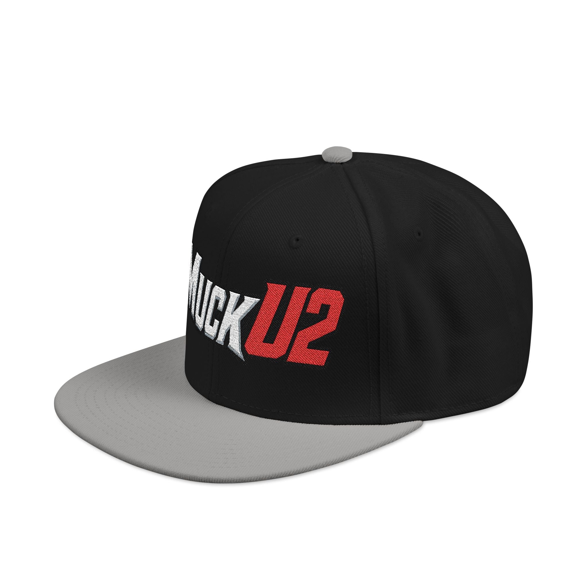 MuckU2 Poker Snapback Cap (white/red logo SKU 10002)