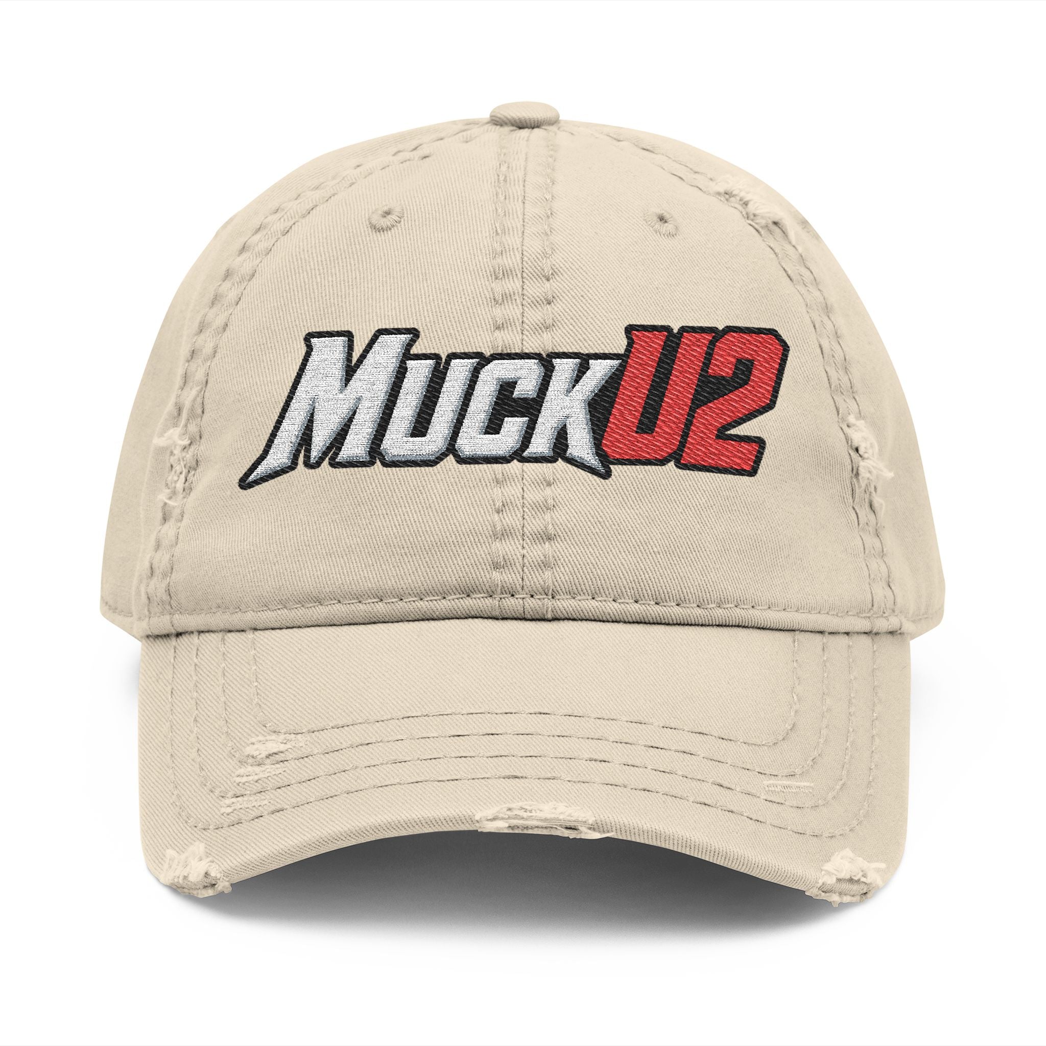MuckU2 Poker Trucker Cap (white/red logo/SKU 100082)