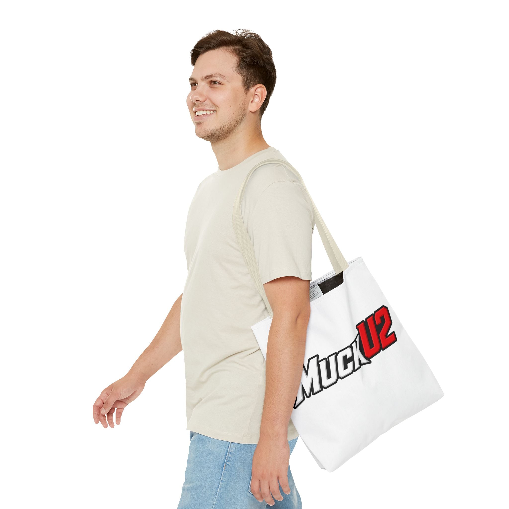 MuckU2 Bubble Canvas Poker Tote Bag (red/white logo SKU 100024)