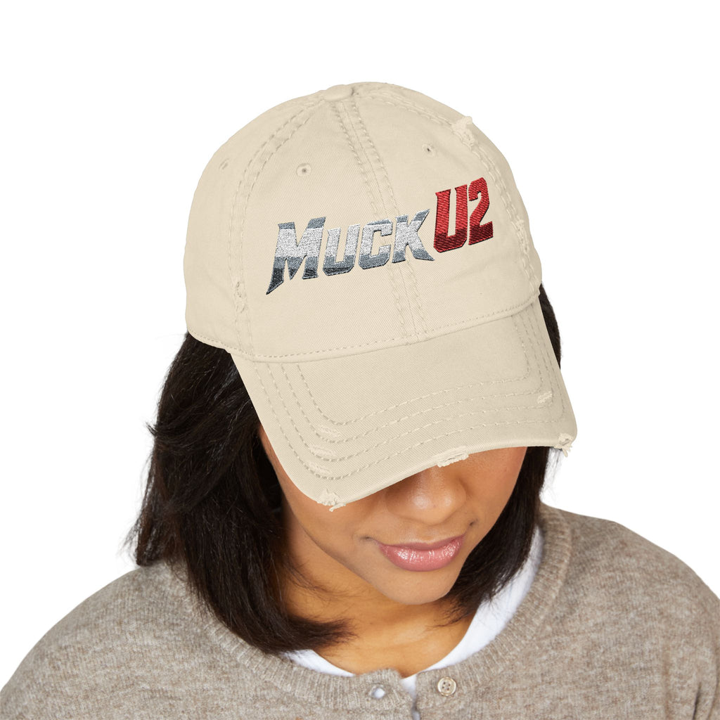 MuckU2 Poker Trucker Cap (gradient silver/red logo/SKU 100079)