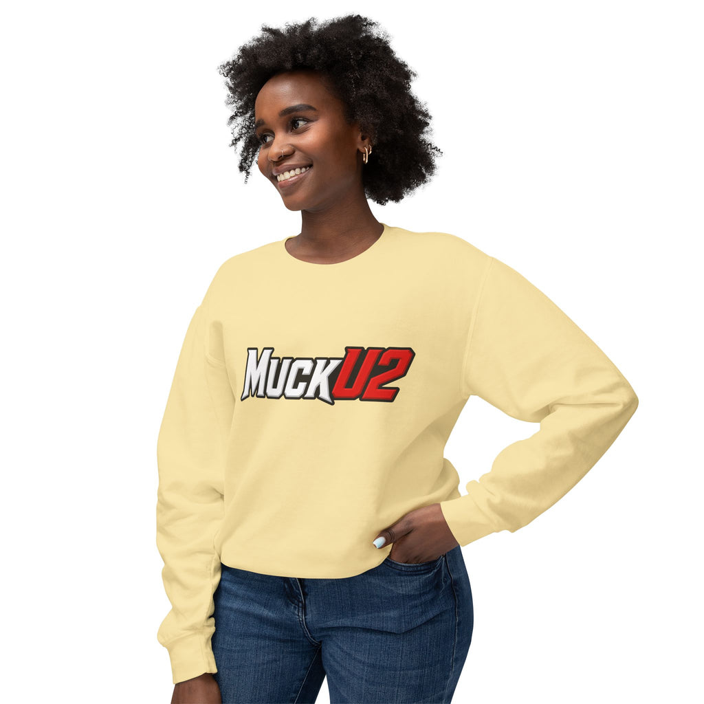 MuckU2 Poker Crewneck Sweatshirt (white/red logo/SKU 100067)