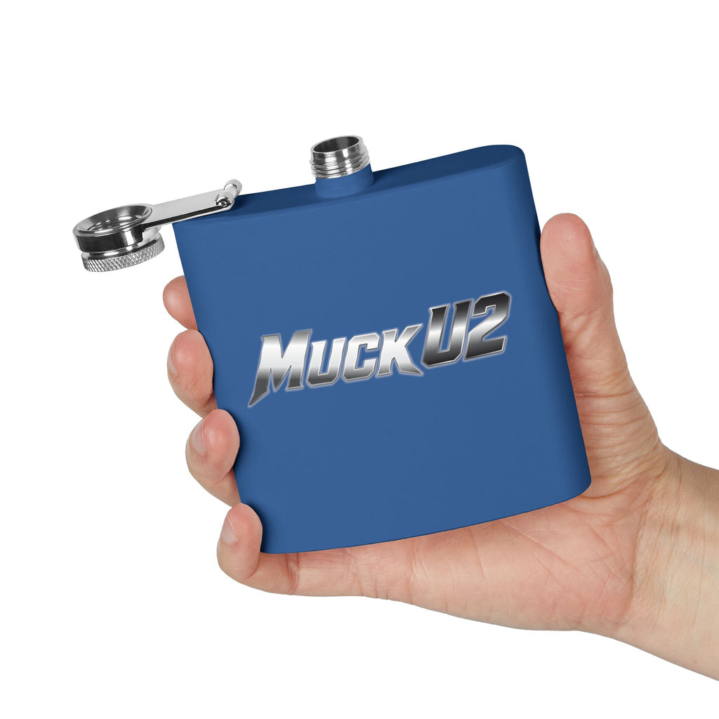 MuckU2 Stainless Steel Poker Flask 6oz (gradient silver/black/SKU100033)