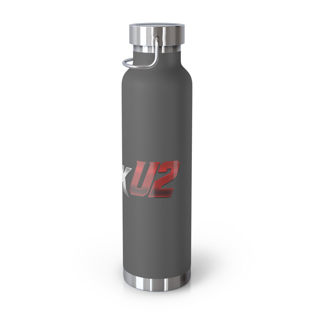MuckU2 Insulated Water Bottle (gradient silver/red logo SKU 100013)
