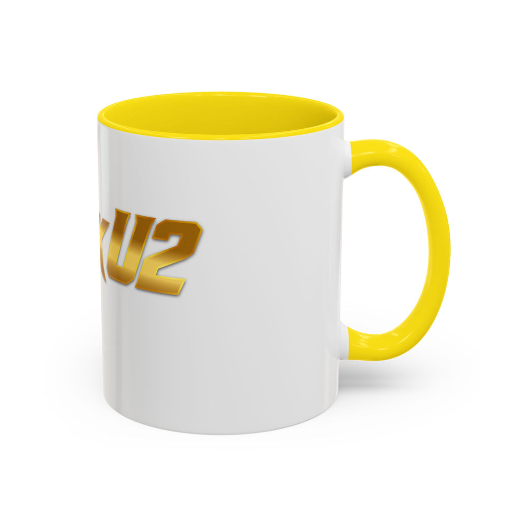 MuckU2 Classic White Mug (gold logo/SKU 100042)