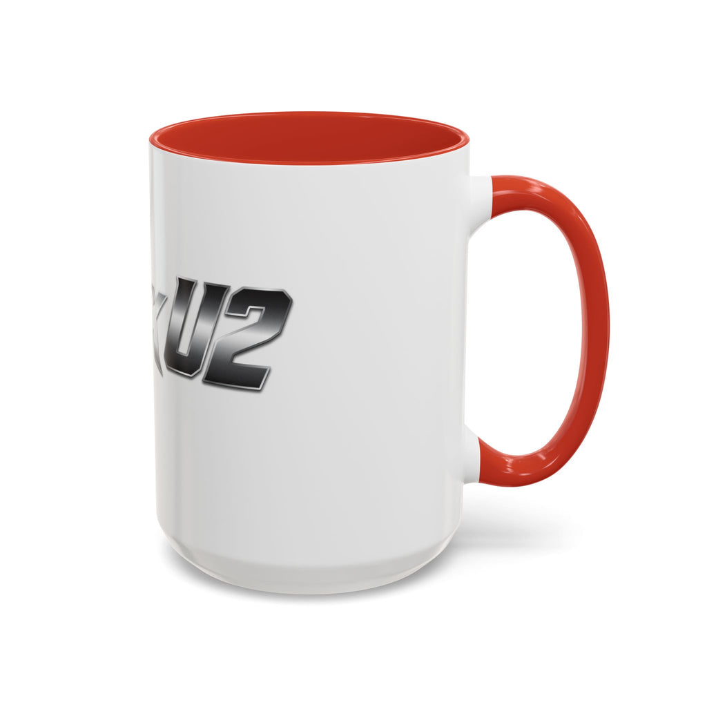 MuckU2 Classic White Mug (gradient silver/black logo/SKU 100043)
