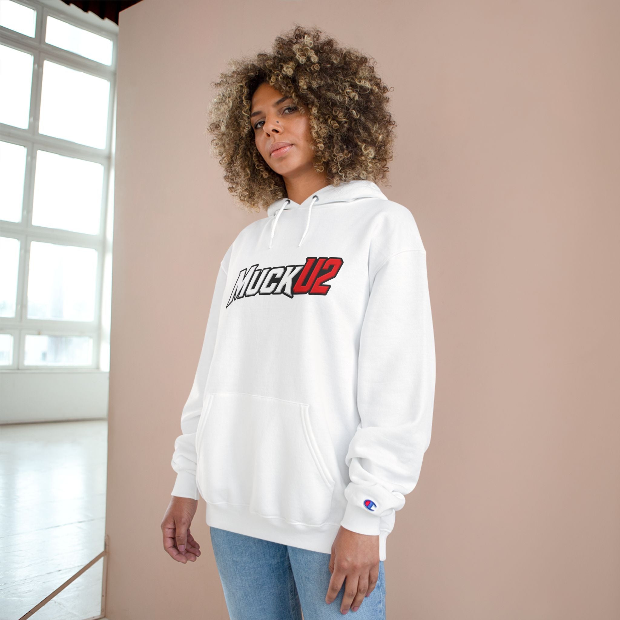 MuckU2 Poker Hoodie (white/red logo/SKU 100051)