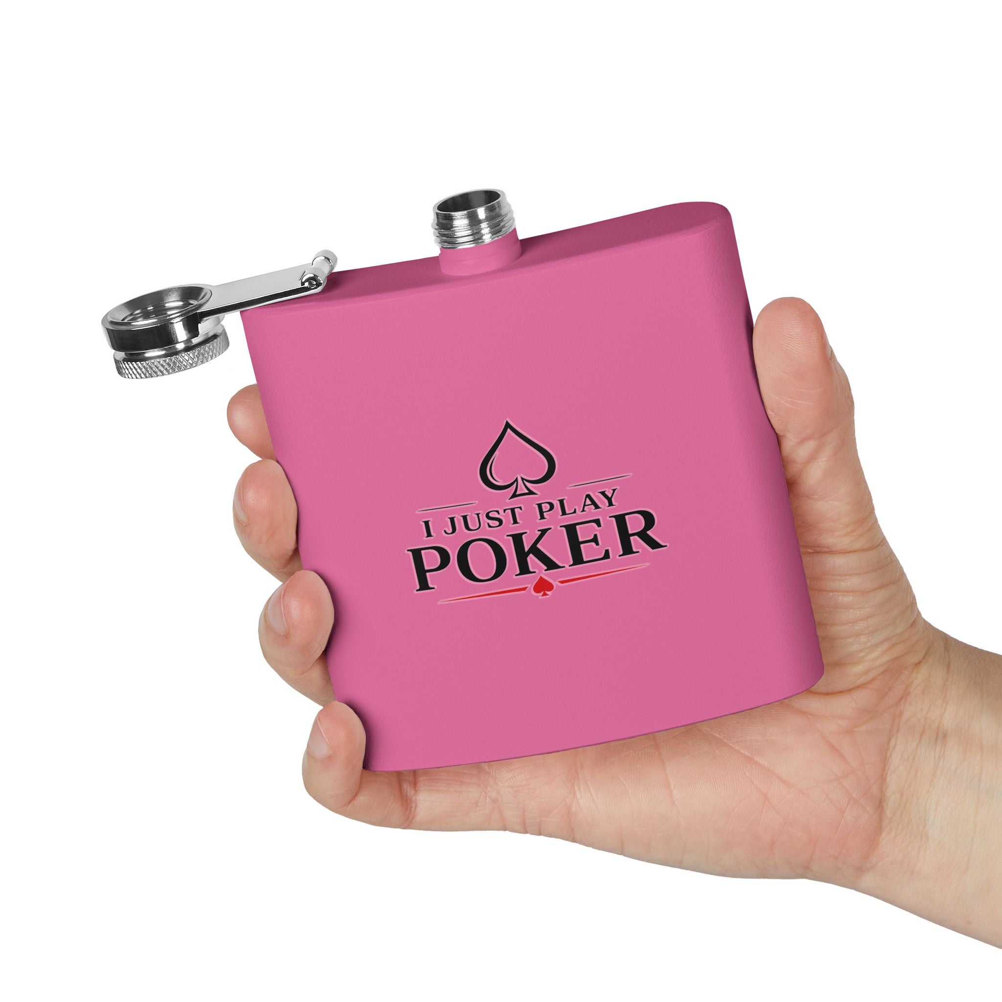 Flask 6oz – "I Don't Gamble, I Just Play Poker" Stainless Steel Hip Flask