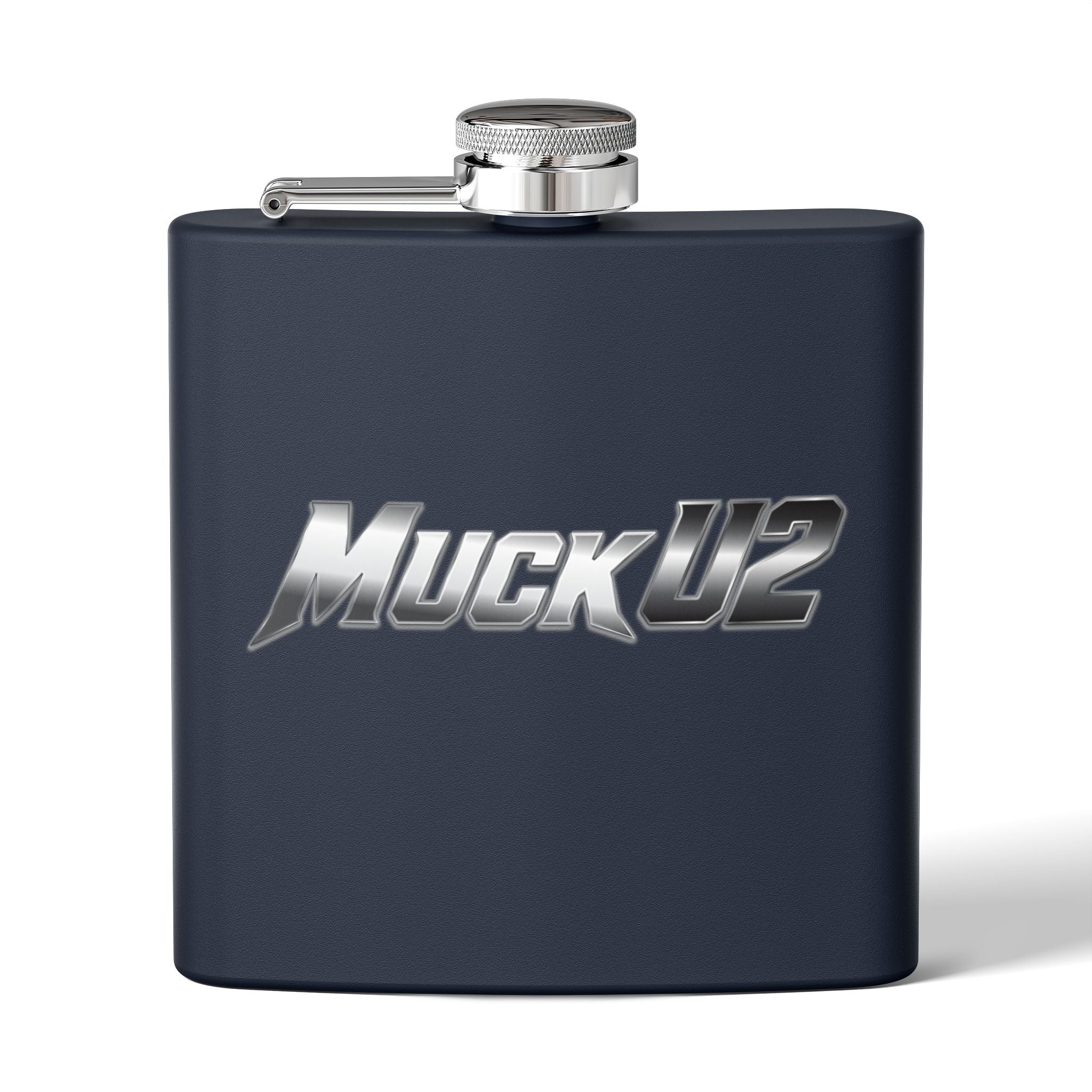 MuckU2 Stainless Steel Poker Flask 6oz (gradient silver/black/SKU100033)