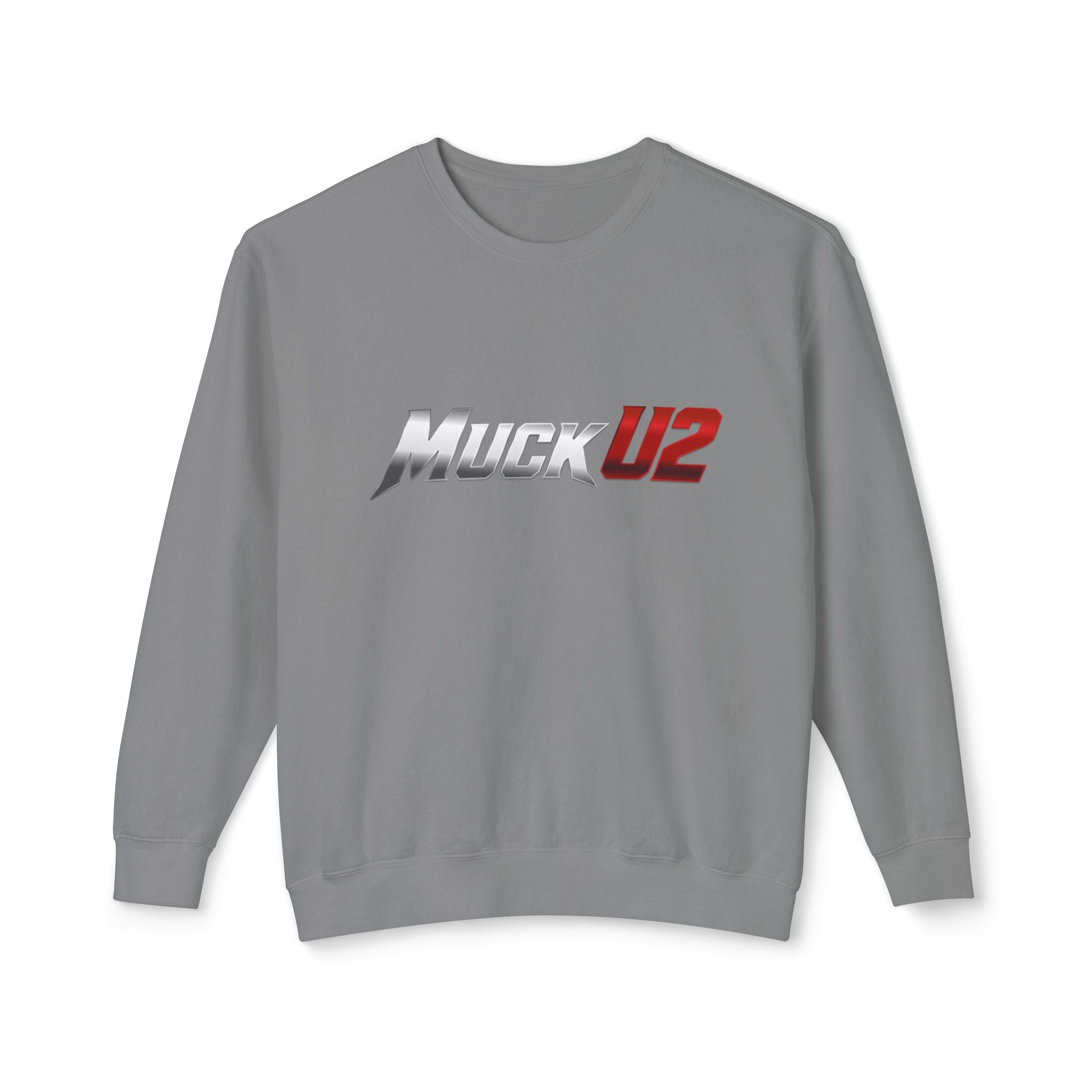 MuckU2 Poker Crewneck Sweatshirt (gradient silver/red logo/SKU 100064)