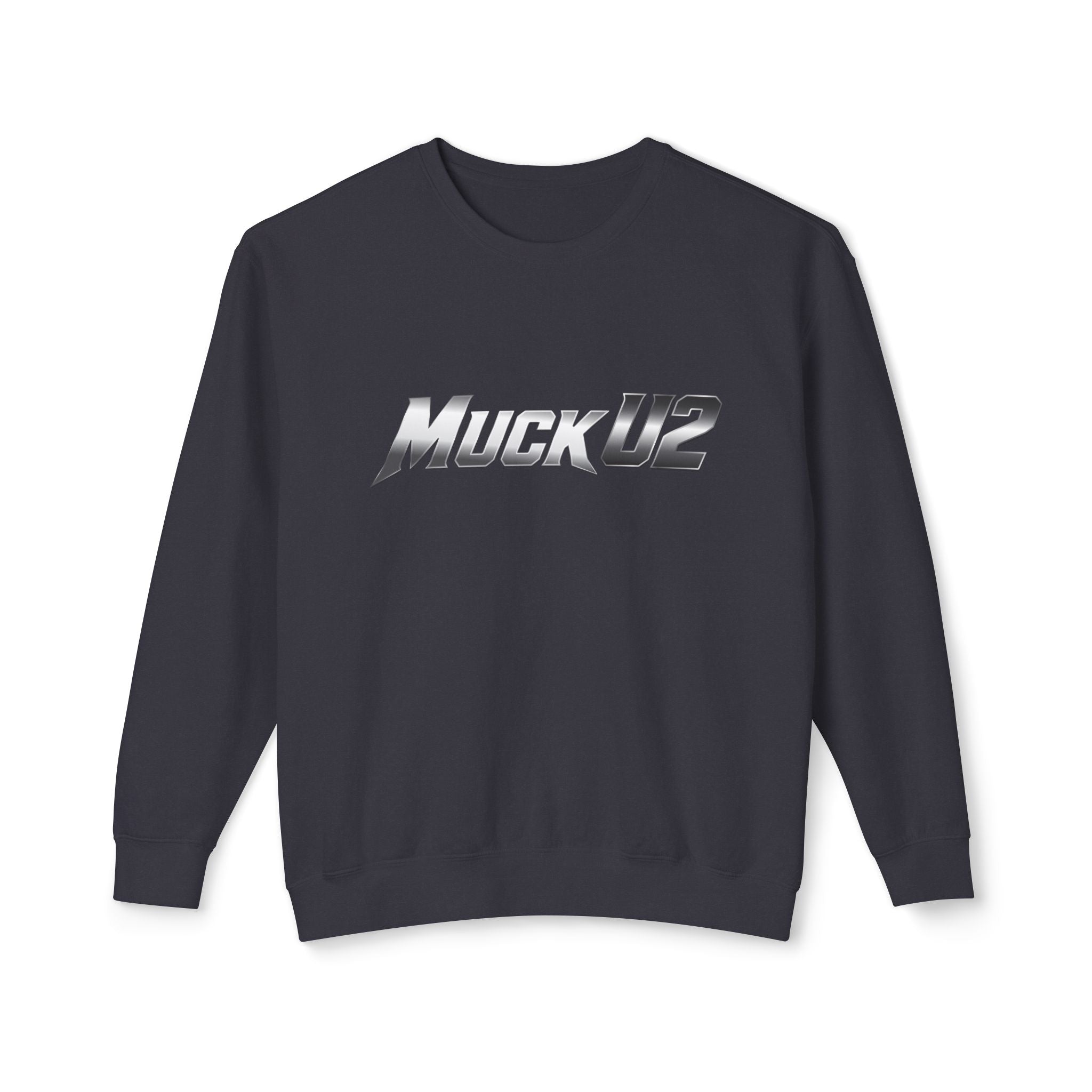 MuckU2 Poker Crewneck Sweatshirt (gradient silver/black logo/SKU 100063)