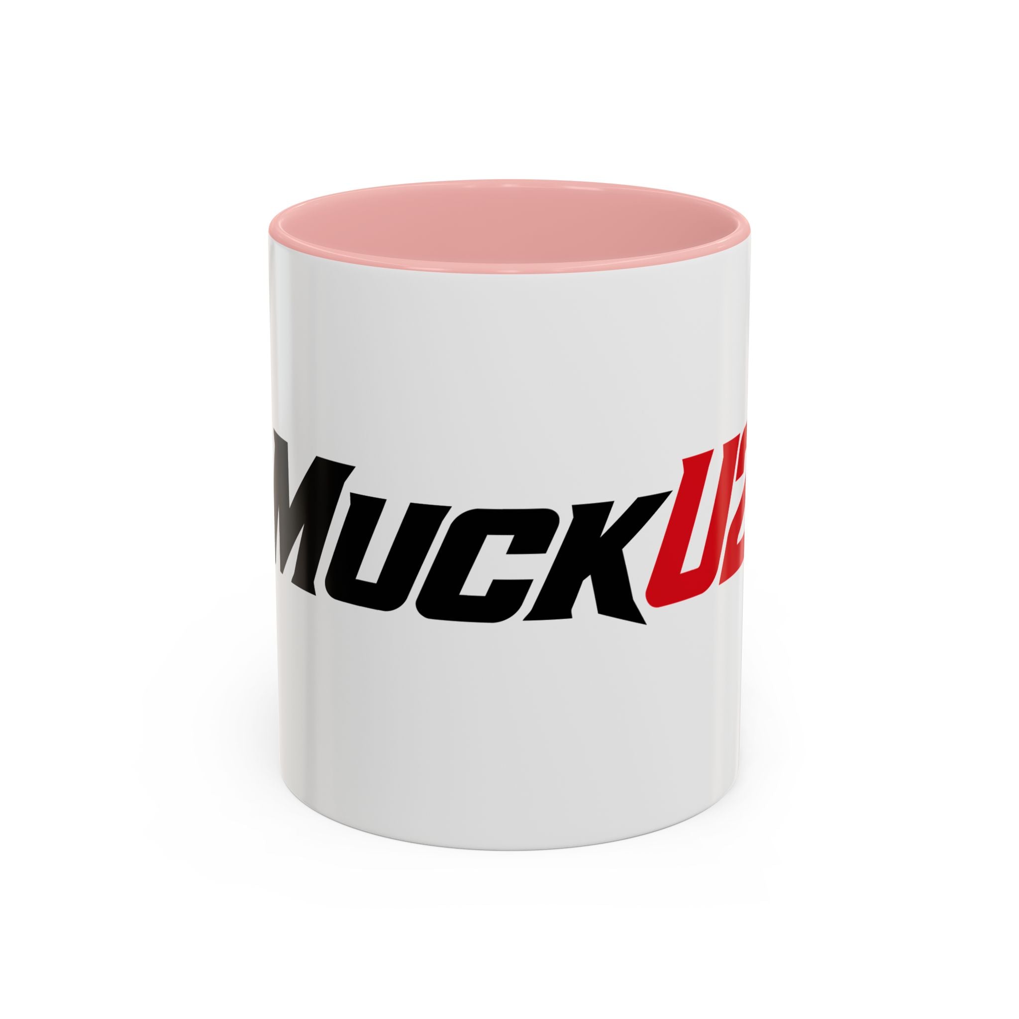 MuckU2 Classic White Mug (black/red logo/SKU 100046)