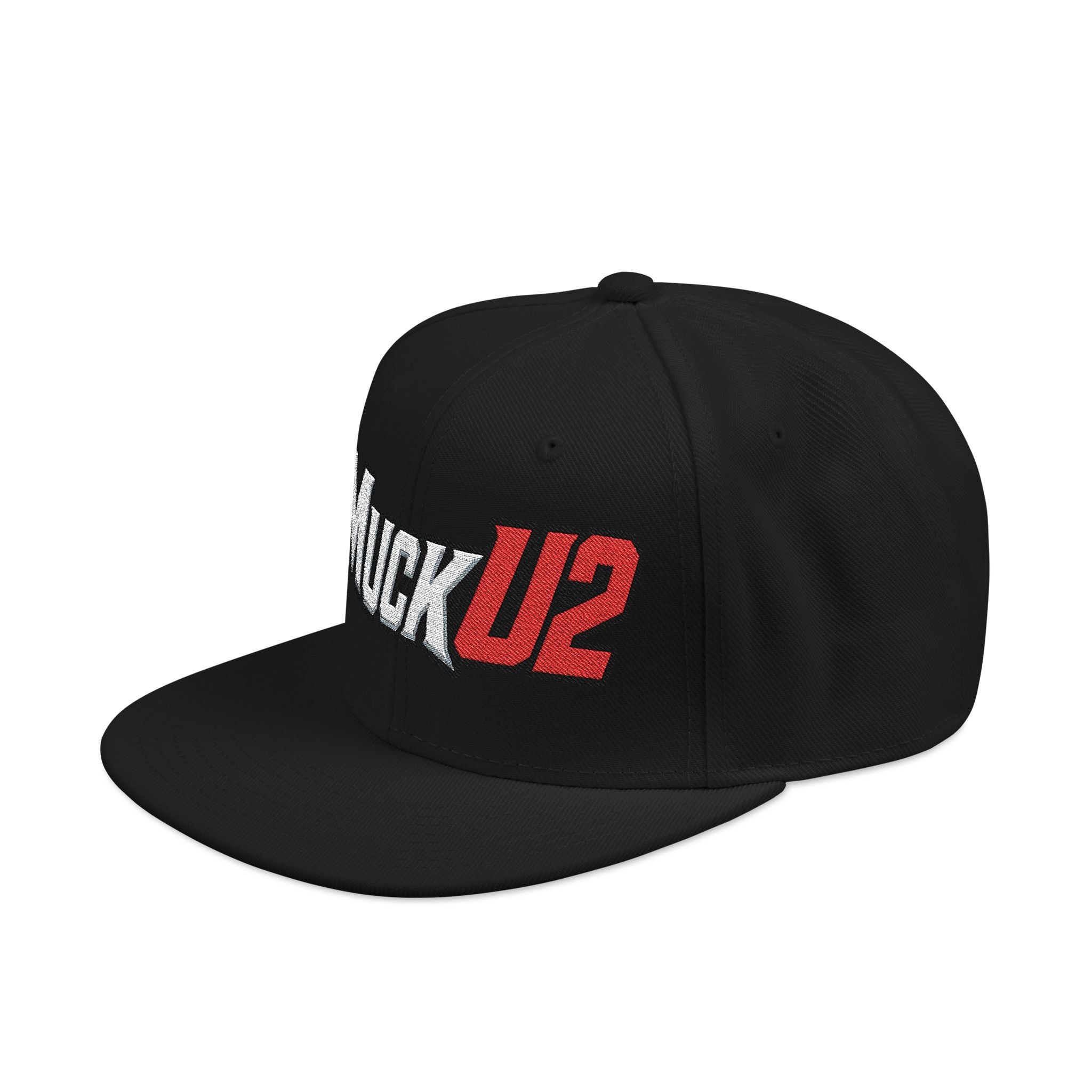 MuckU2 Poker Snapback Cap (white/red logo SKU 10002)