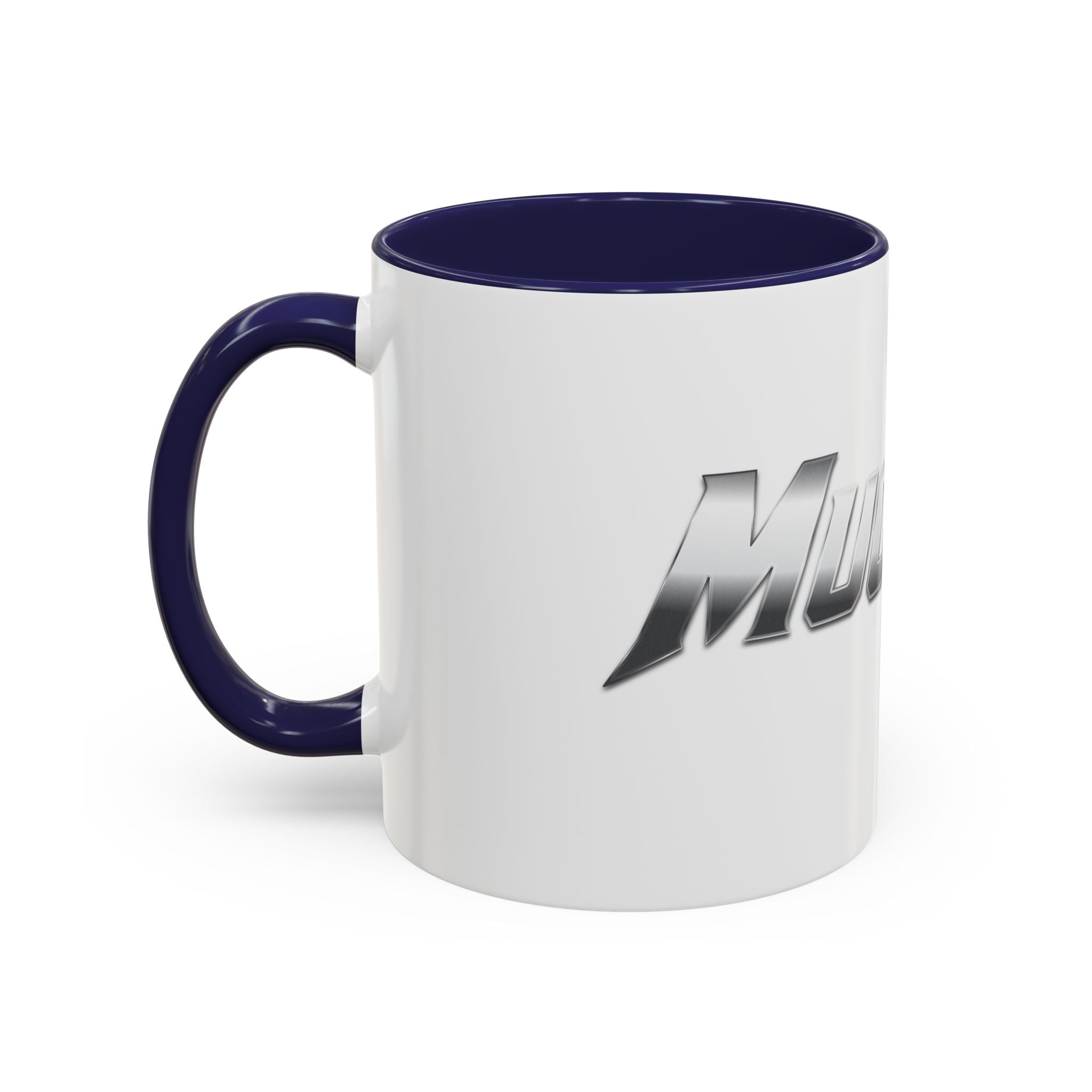MuckU2 Classic White Mug (gradient silver/red logo/SKU 100044)