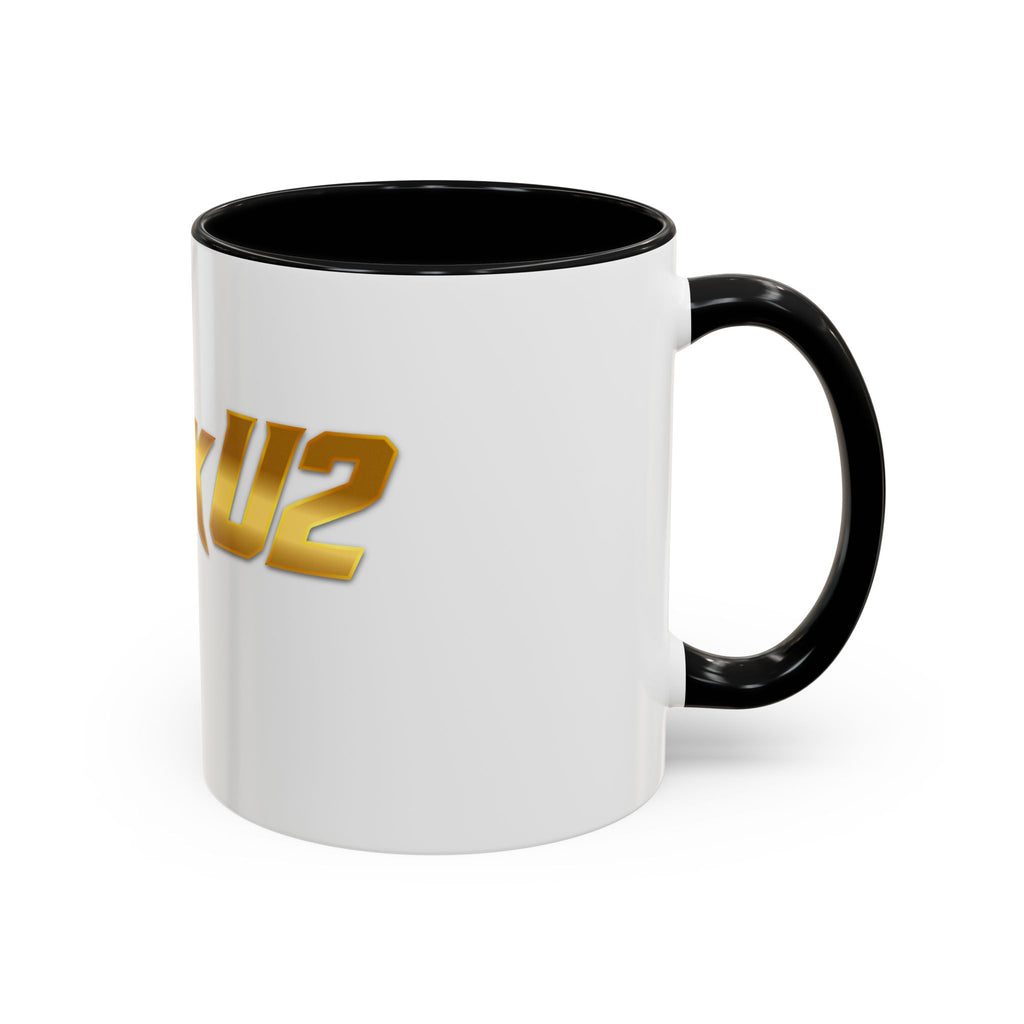 MuckU2 Classic White Mug (gold logo/SKU 100042)