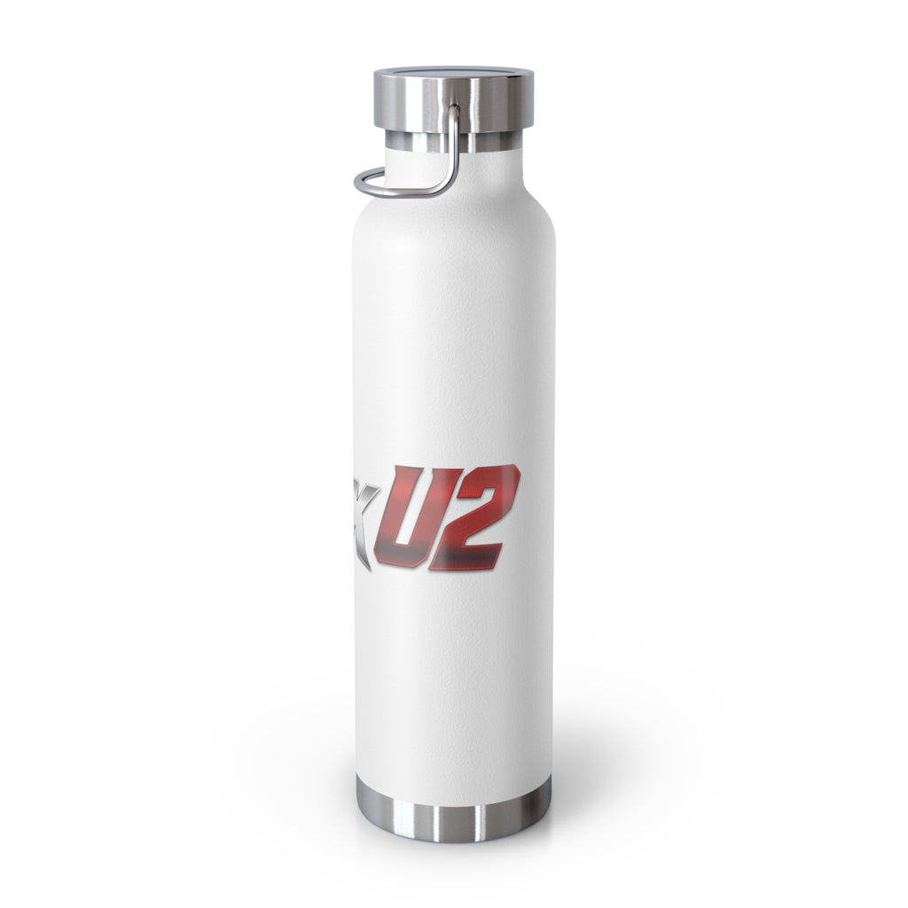 MuckU2 Insulated Water Bottle (gradient silver/red logo SKU 100013)