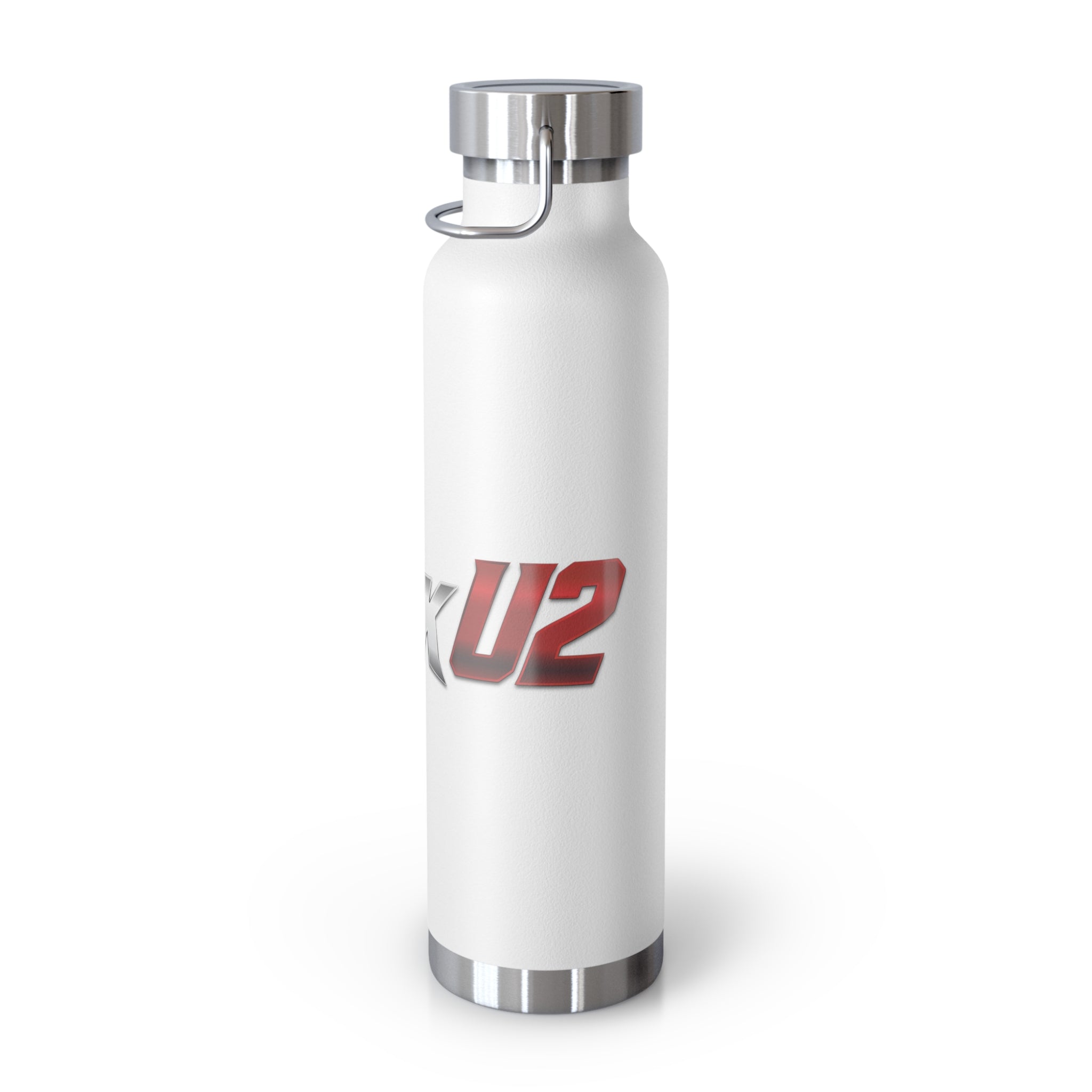 MuckU2 Insulated Water Bottle (gradient silver/red logo SKU 100013)