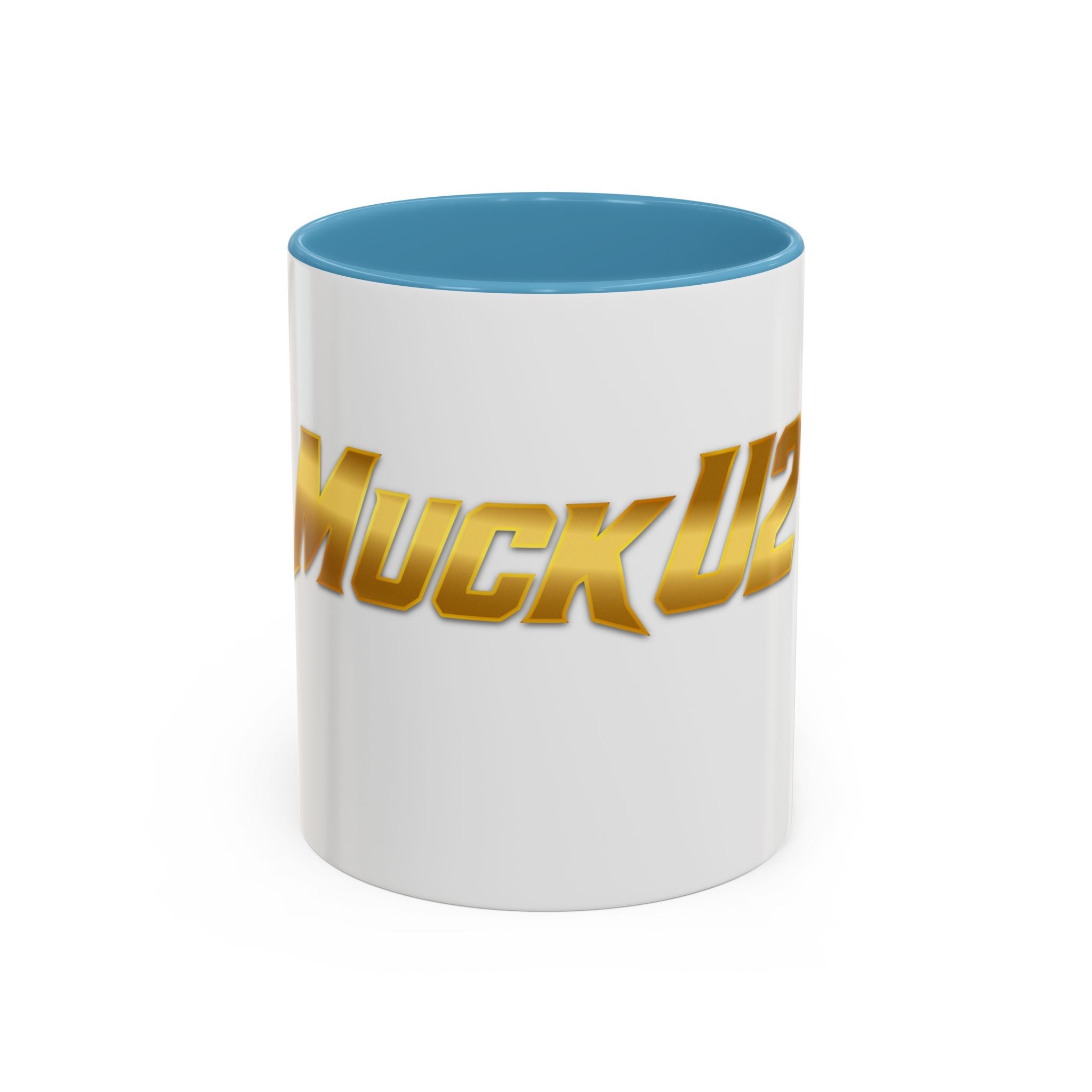 MuckU2 Classic White Mug (gold logo/SKU 100042)