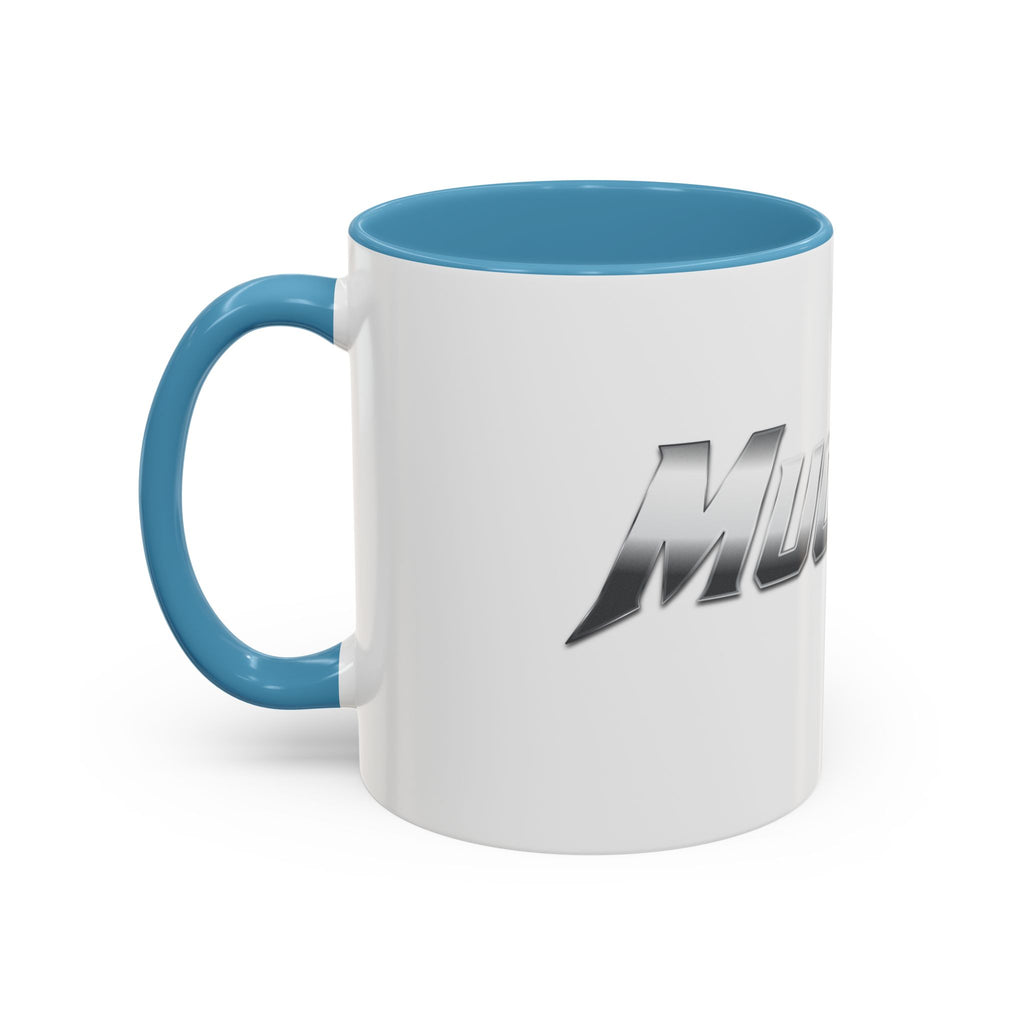 MuckU2 Classic White Mug (gradient silver/red logo/SKU 100044)