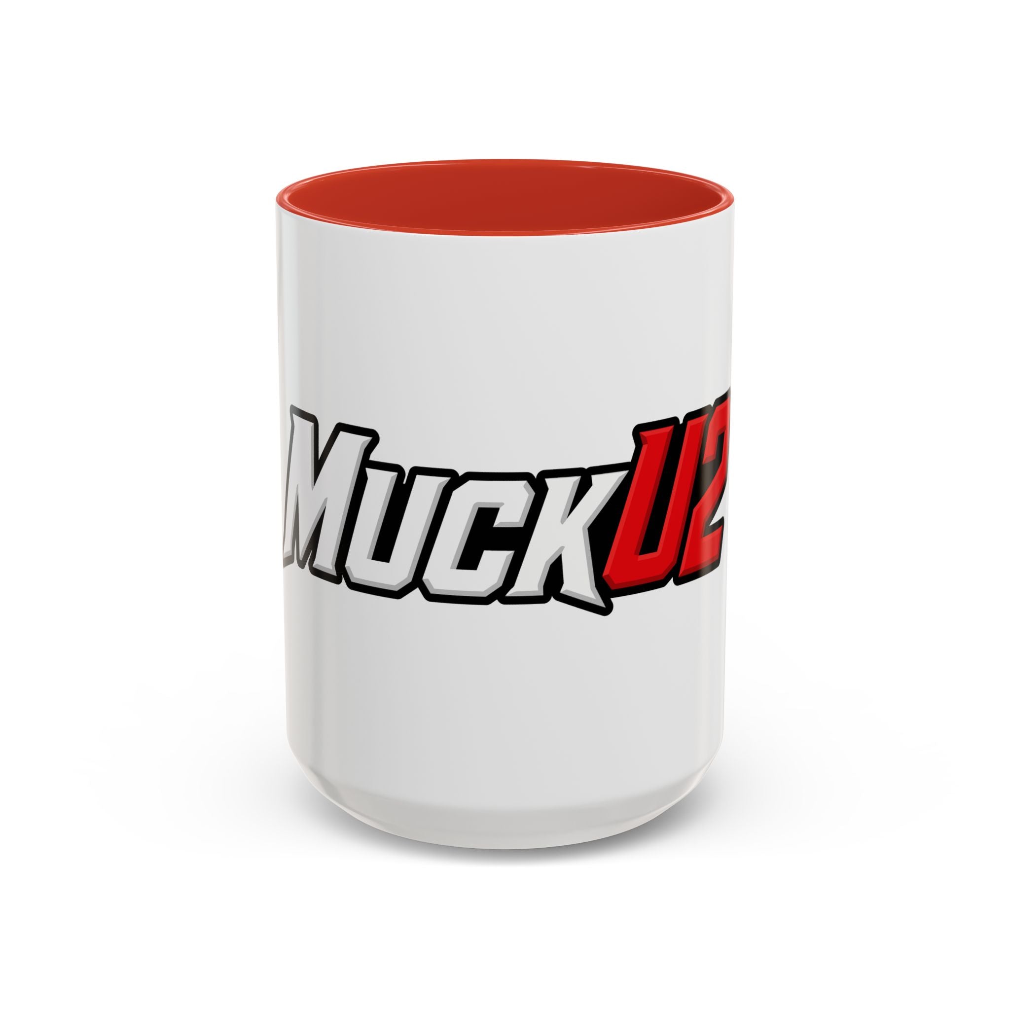 MuckU2 Classic White Mug (white/red logo/SKU 100047)