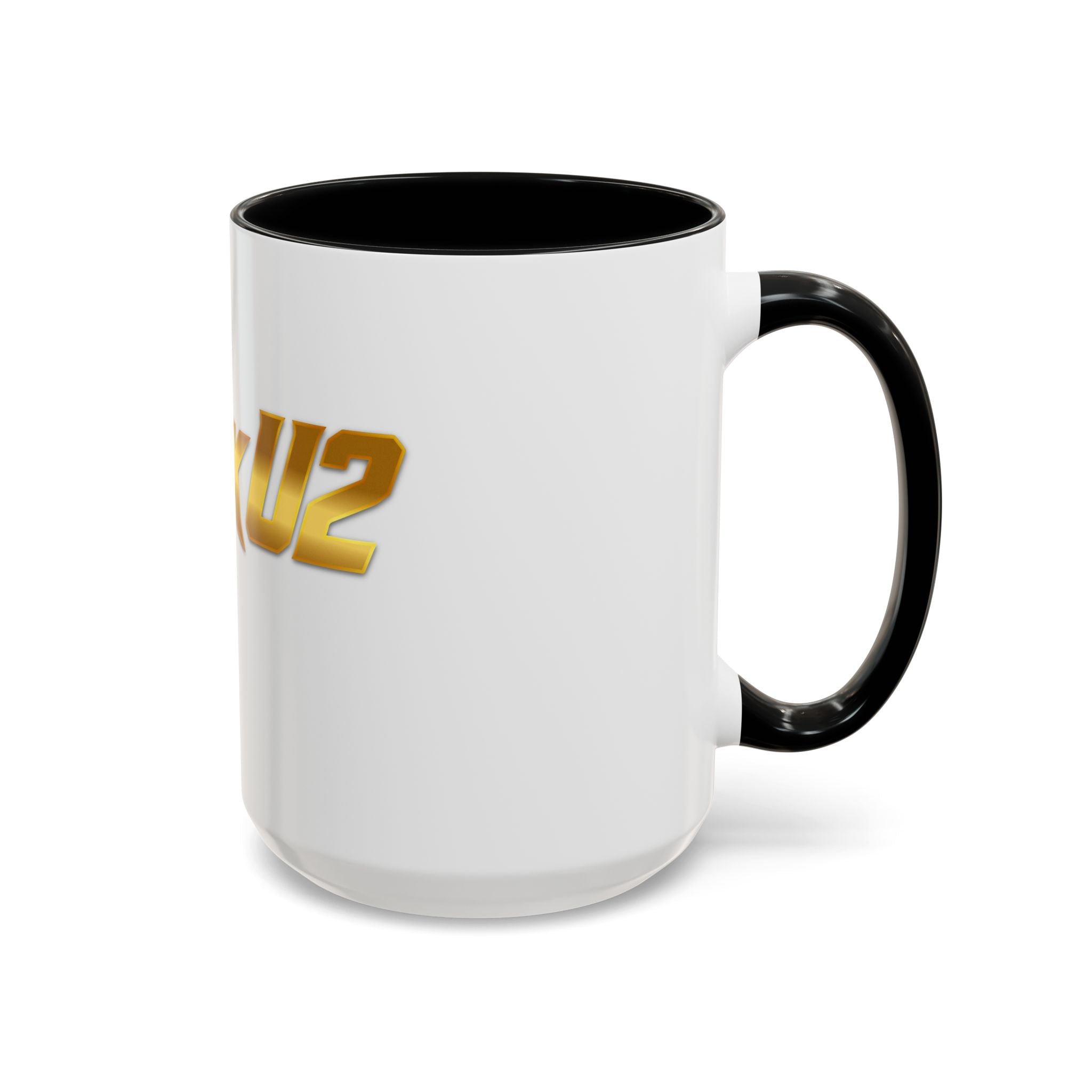 MuckU2 Classic White Mug (gold logo/SKU 100042)