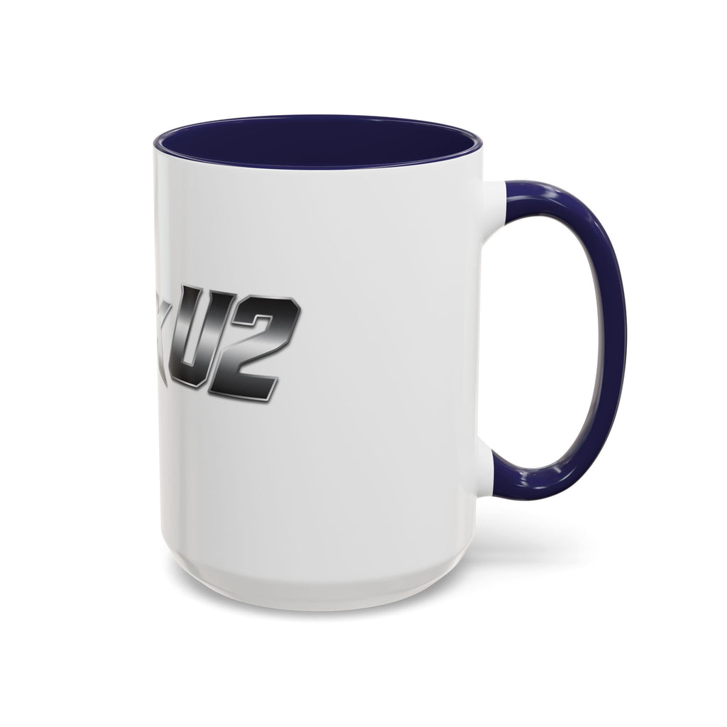 MuckU2 Classic White Mug (gradient silver/black logo/SKU 100043)