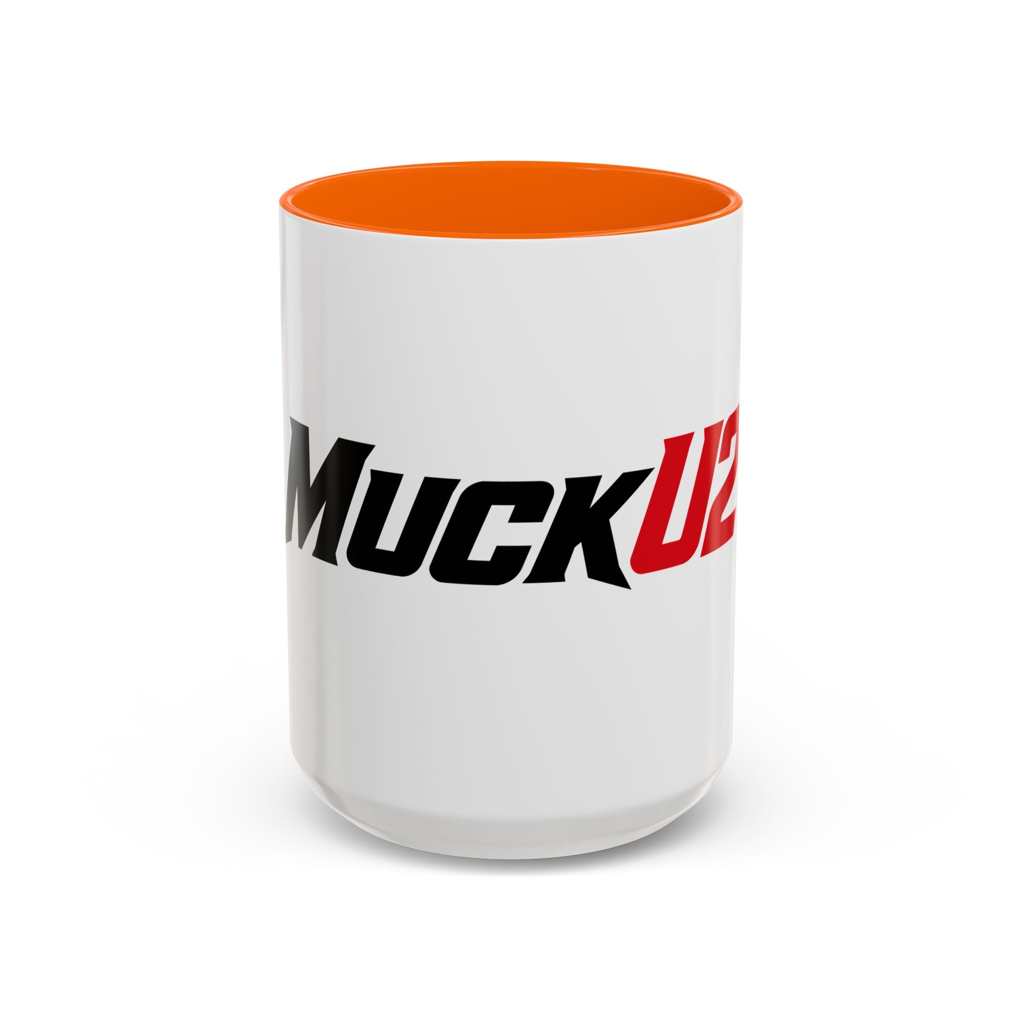 MuckU2 Classic White Mug (black/red logo/SKU 100046)