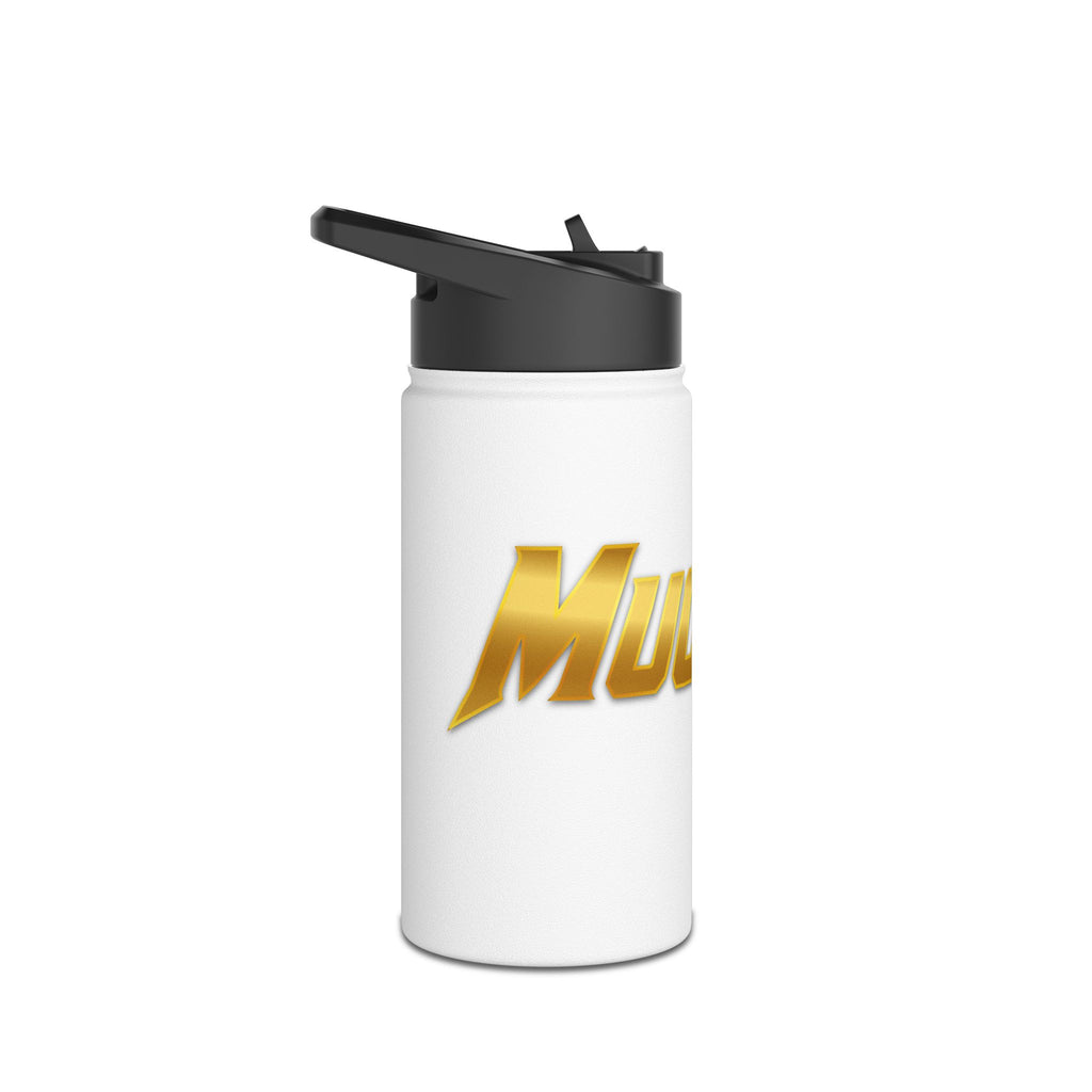MuckU2 Stainless Steel Poker Water Bottle (gold logo/SKU 100029)