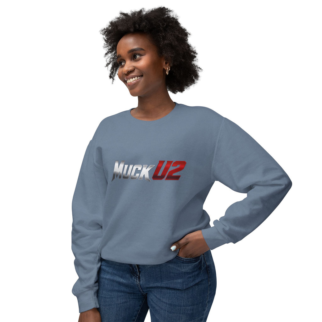 MuckU2 Poker Crewneck Sweatshirt (gradient silver/red logo/SKU 100064)