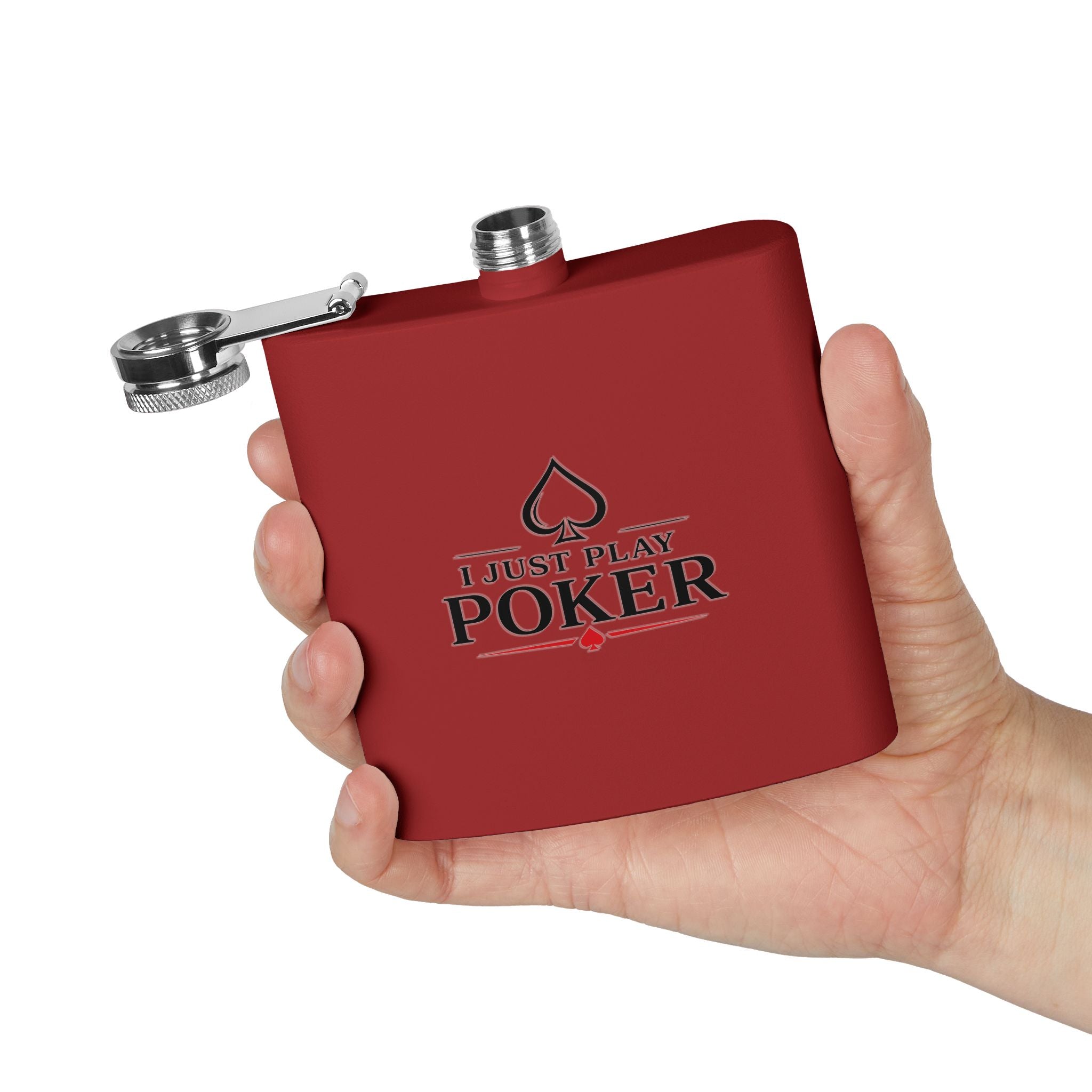 Flask 6oz – "I Don't Gamble, I Just Play Poker" Stainless Steel Hip Flask