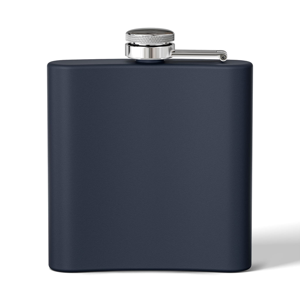 MuckU2 Stainless Steel Poker Flask 6oz (black/red logo/SKU100035)