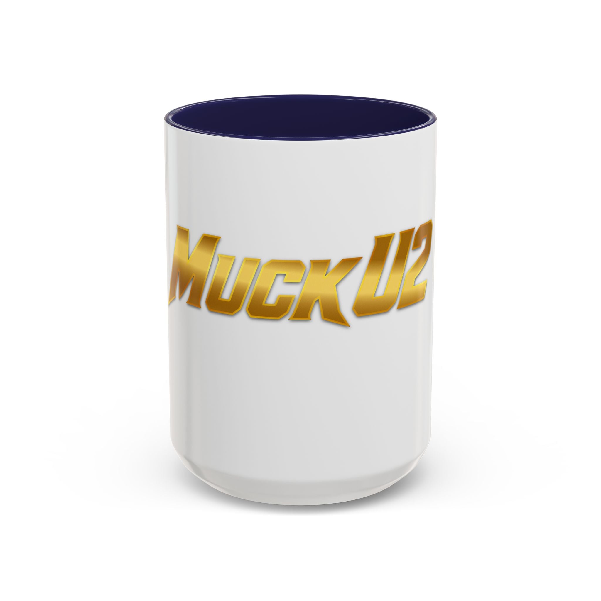 MuckU2 Classic White Mug (gold logo/SKU 100042)