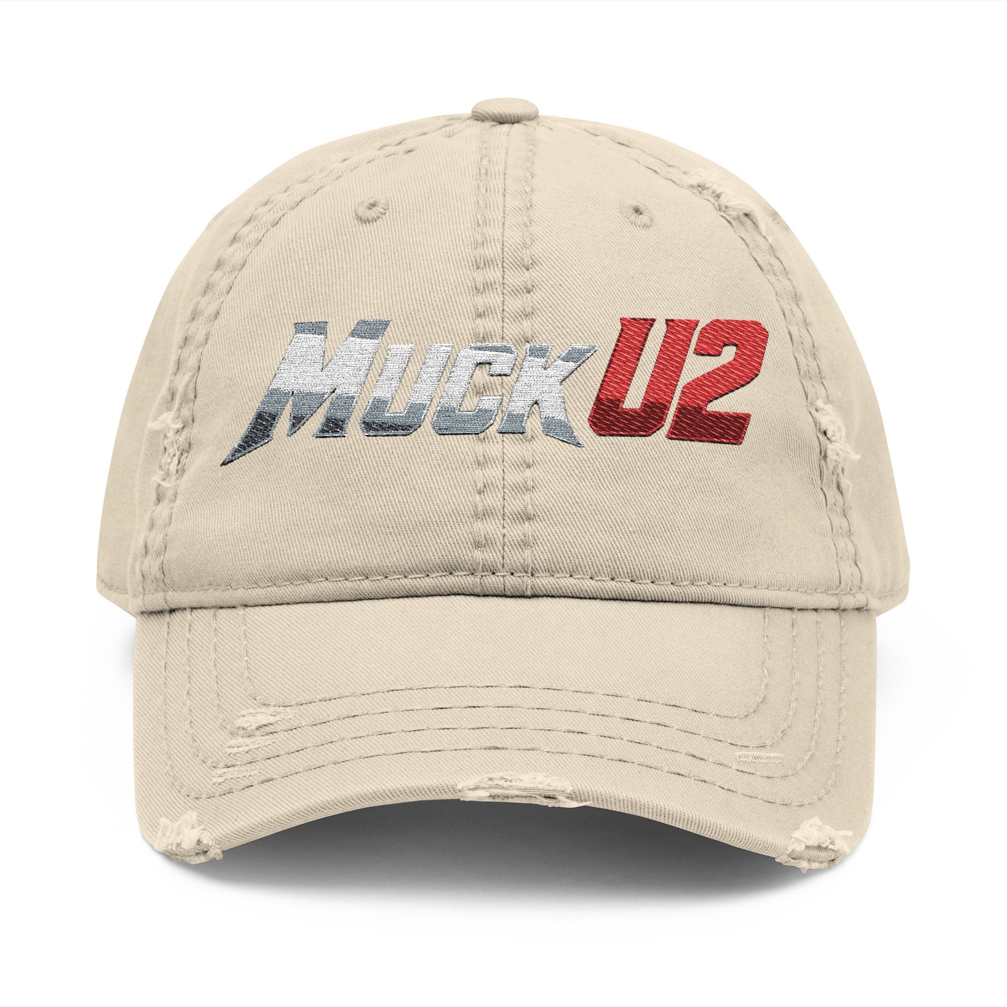 MuckU2 Poker Trucker Cap (gradient silver/red logo/SKU 100079)