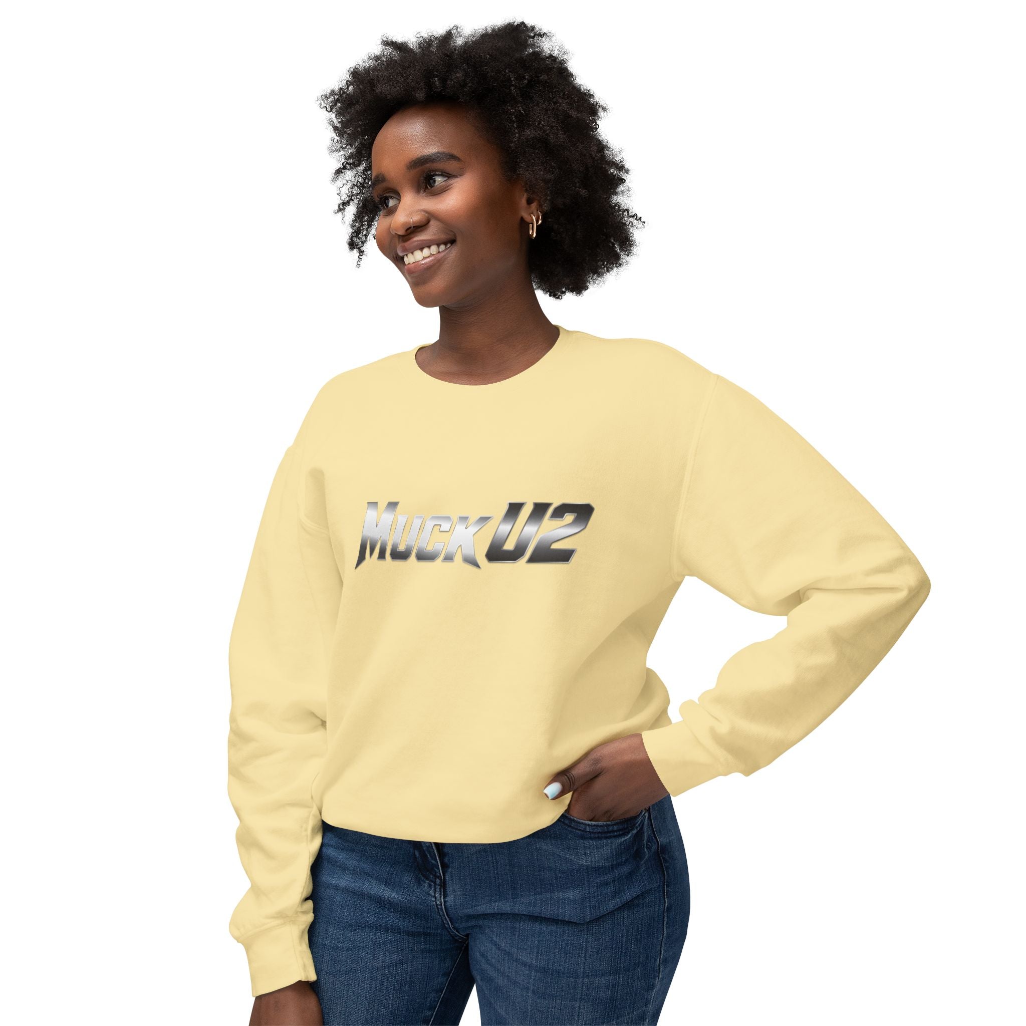MuckU2 Poker Crewneck Sweatshirt (gradient silver/black logo/SKU 100063)
