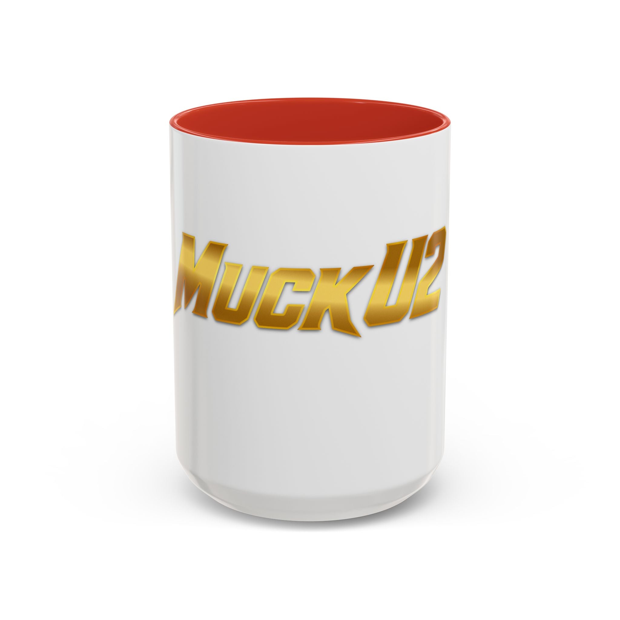 MuckU2 Classic White Mug (gold logo/SKU 100042)