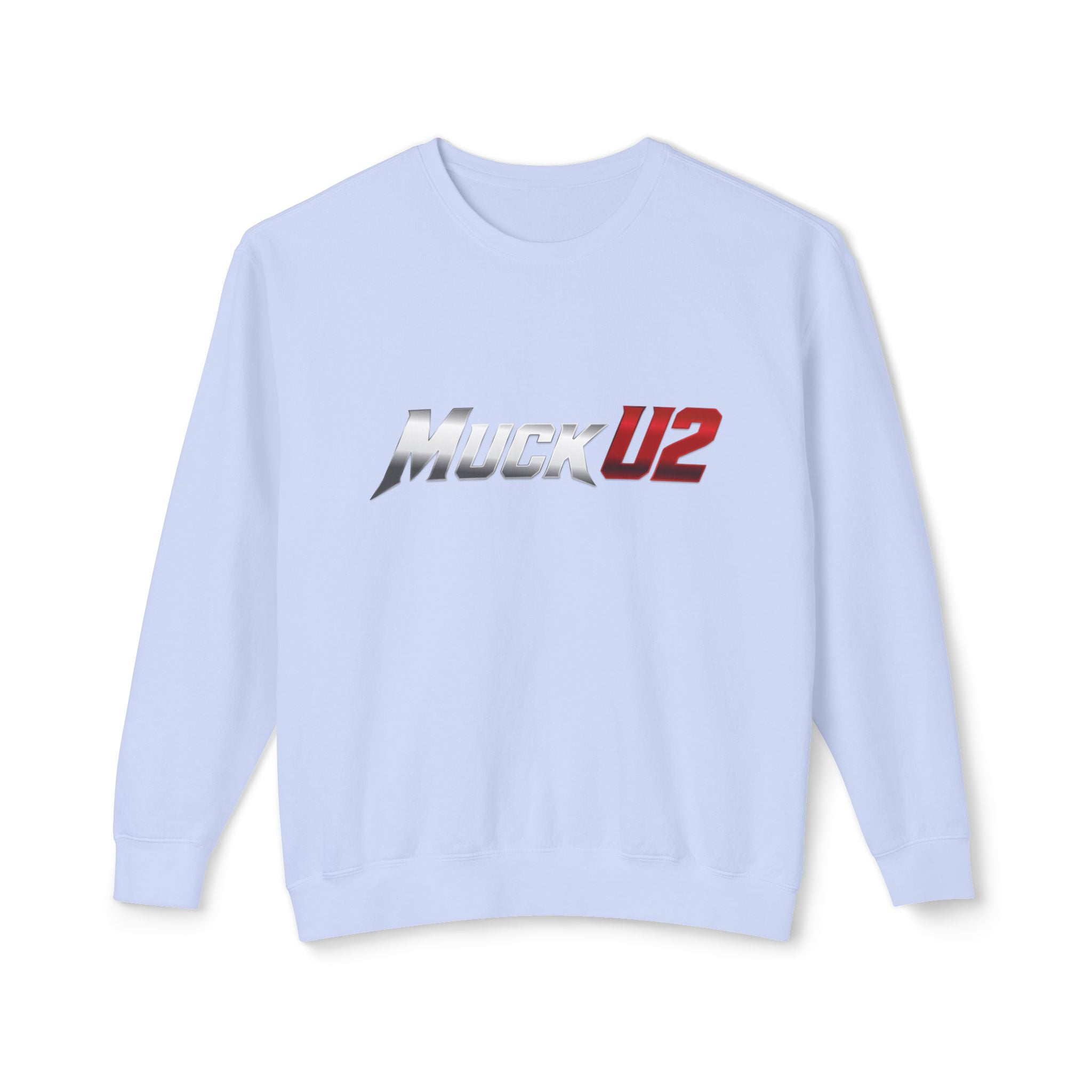 MuckU2 Poker Crewneck Sweatshirt (gradient silver/red logo/SKU 100064)