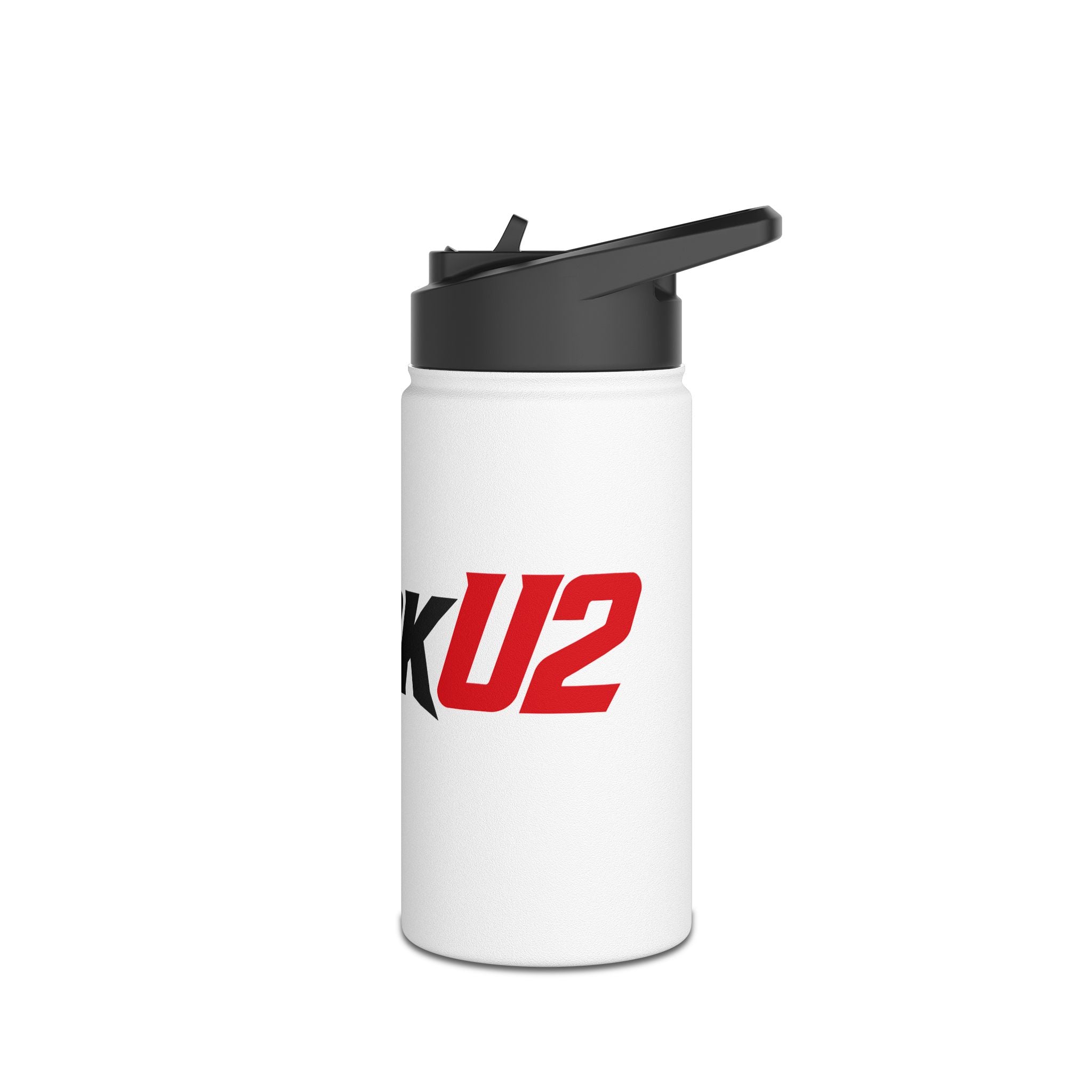 MuckU2 Stainless Steel Poker Water Bottle (black/red logo/SKU 100026)