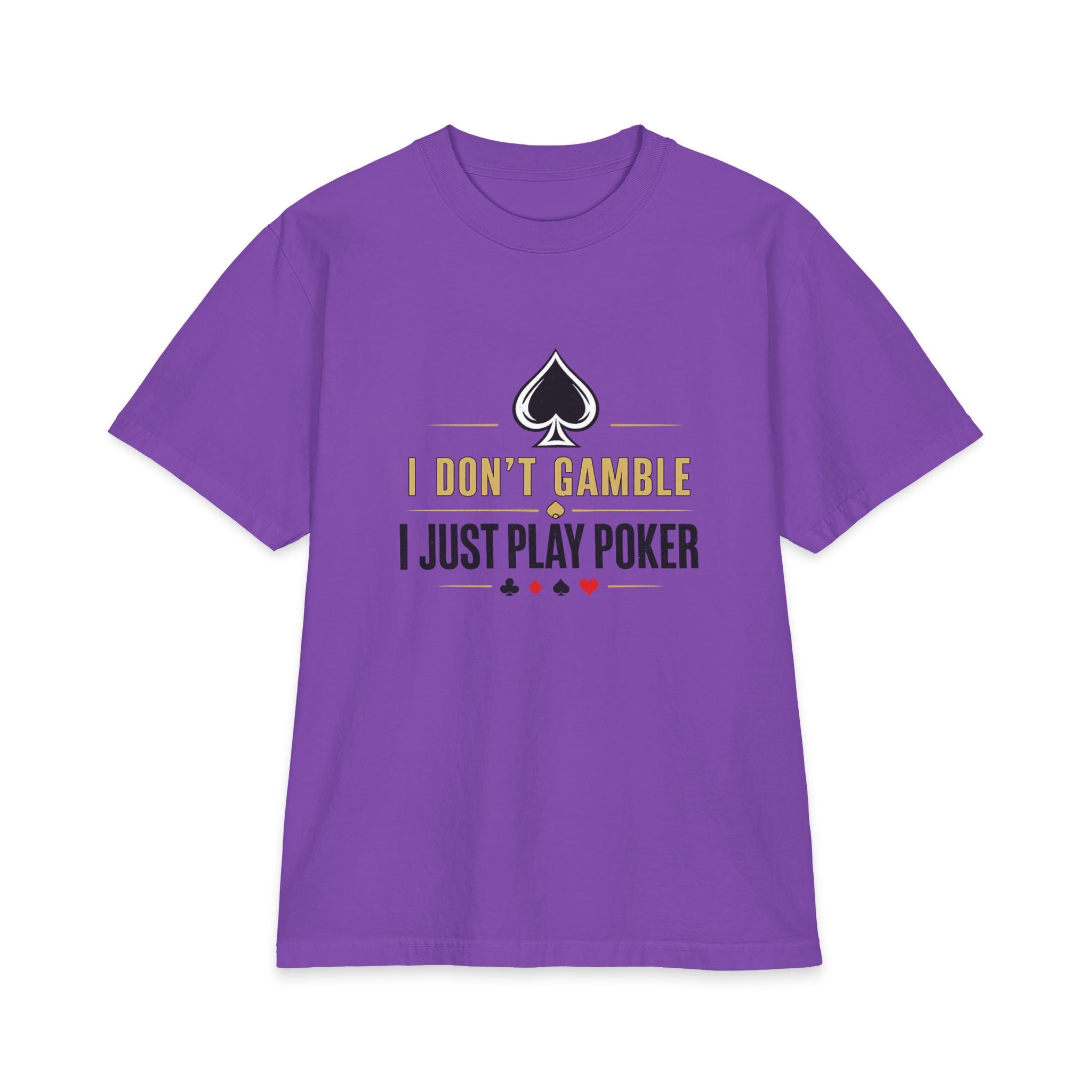 The Grinder Poker T-Shirt (gold/black logo) — "I Don't Gamble, I Just Play Poker" Graphic Tee