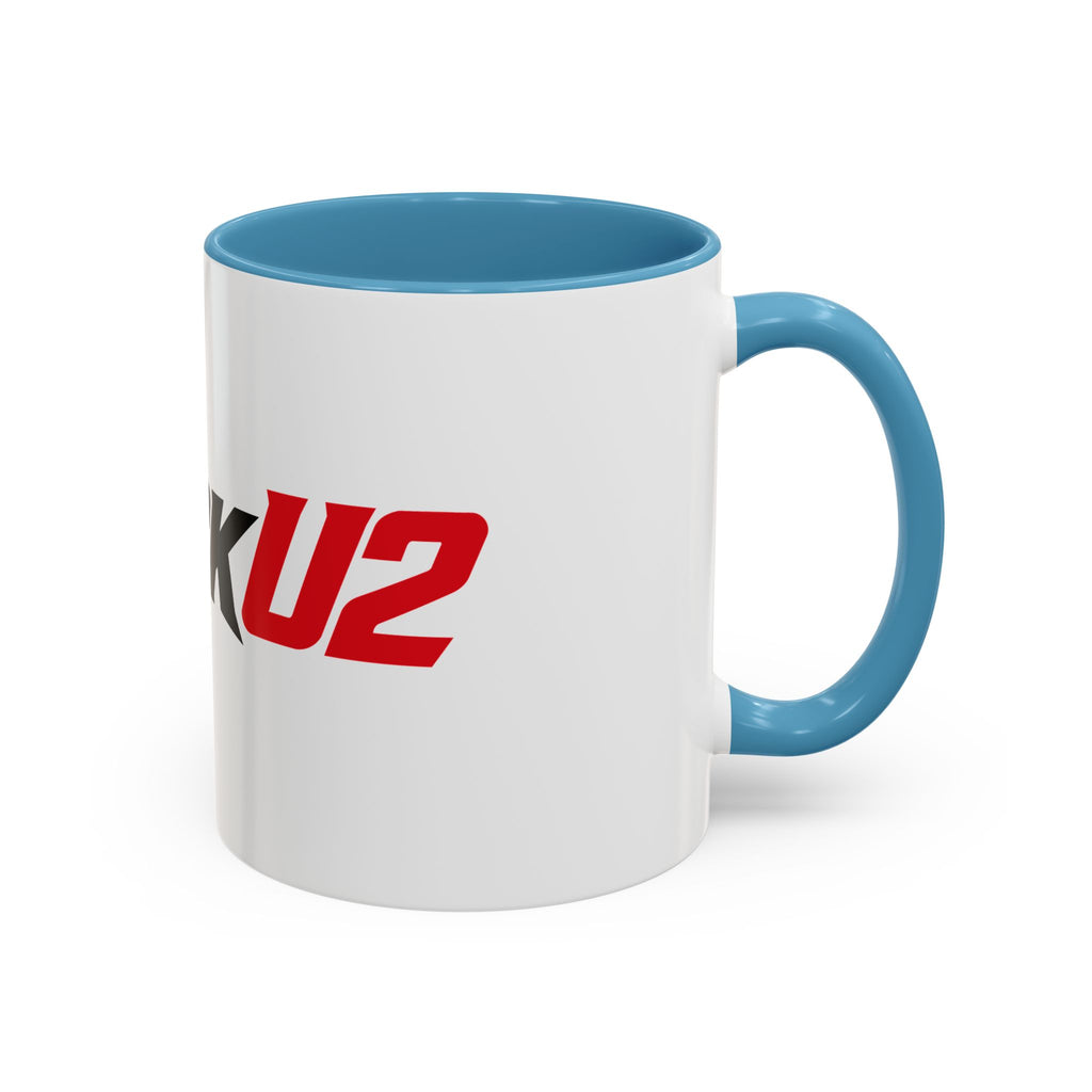MuckU2 Classic White Mug (black/red logo/SKU 100046)