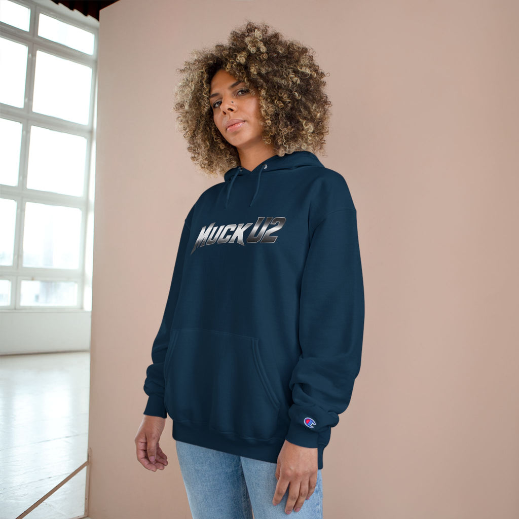 MuckU2 Poker Hoodie (gradient silver/black logo/SKU 100049)