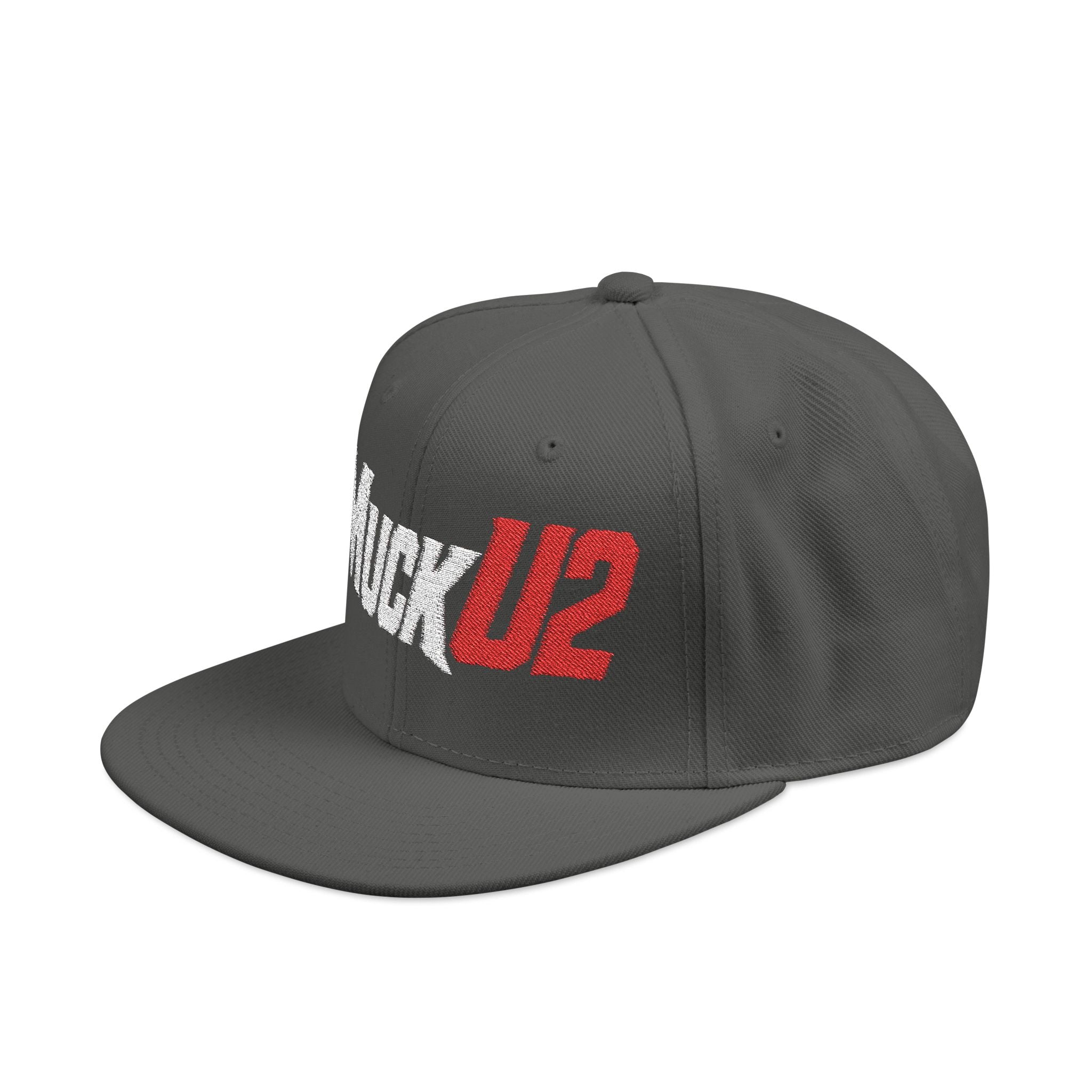 MuckU2 Snapback Embroidered Poker Cap (silver/red logo SKU 10007)