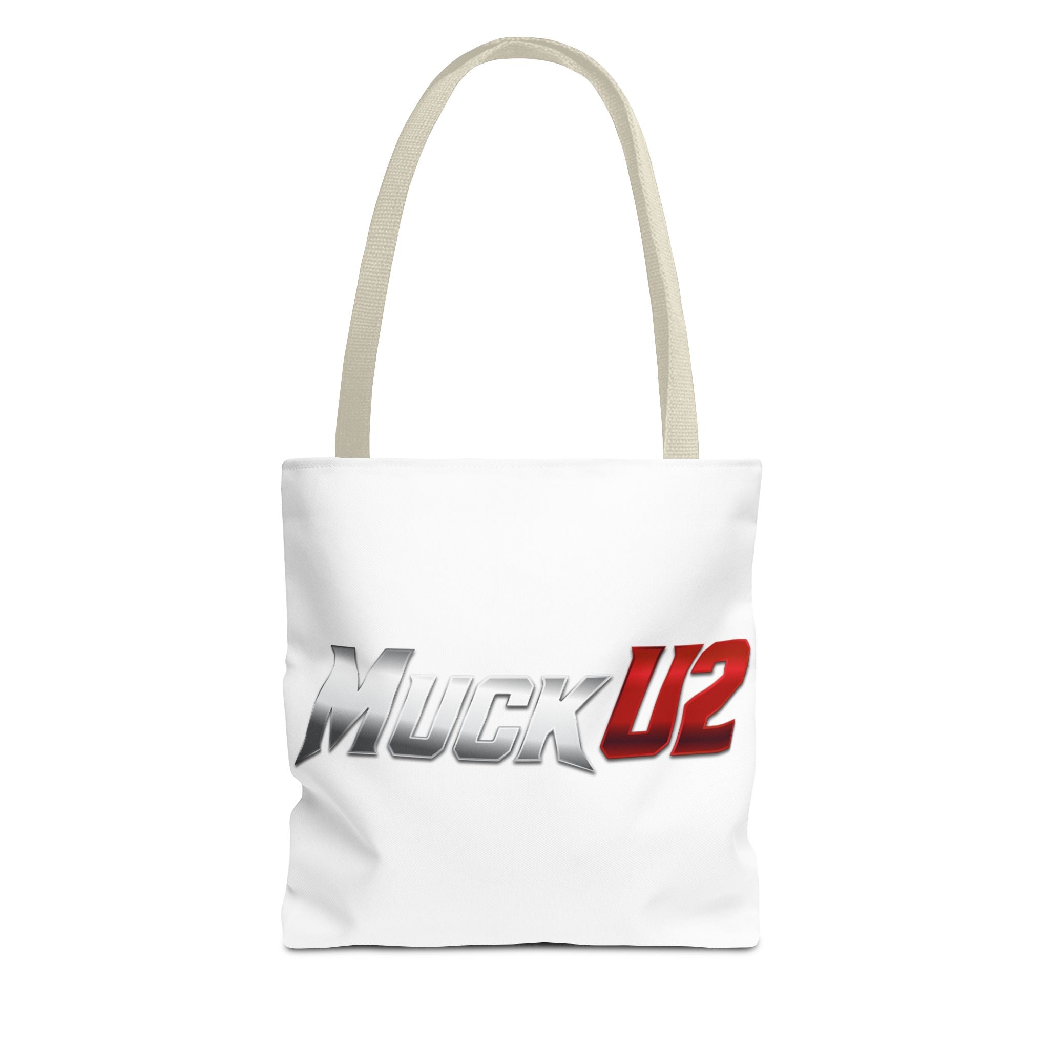 MuckU2 Bubble Canvas Poker Tote Bag (gradient silver/red logo SKU 100021)