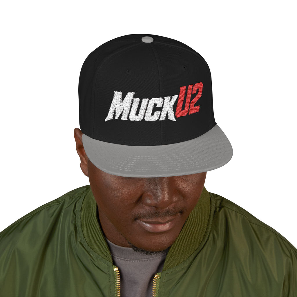 MuckU2 Snapback Embroidered Poker Cap (silver/red logo SKU 10007)