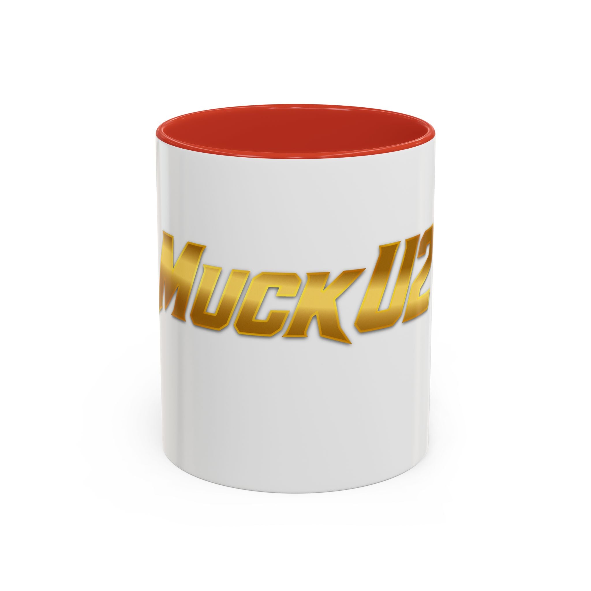 MuckU2 Classic White Mug (gold logo/SKU 100042)