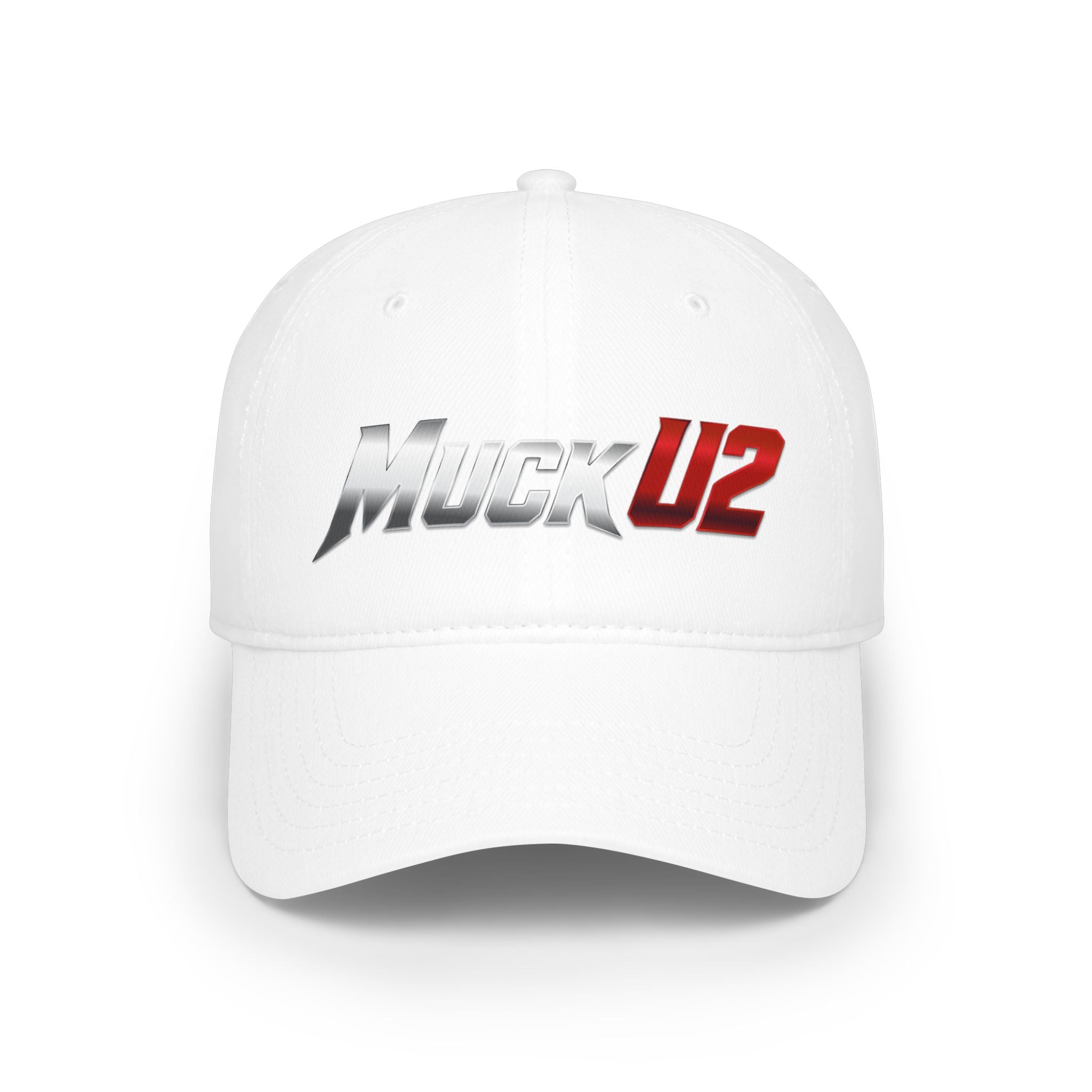 MuckU2 Poker Cap (gradient silver/red logo/SKU 100072)