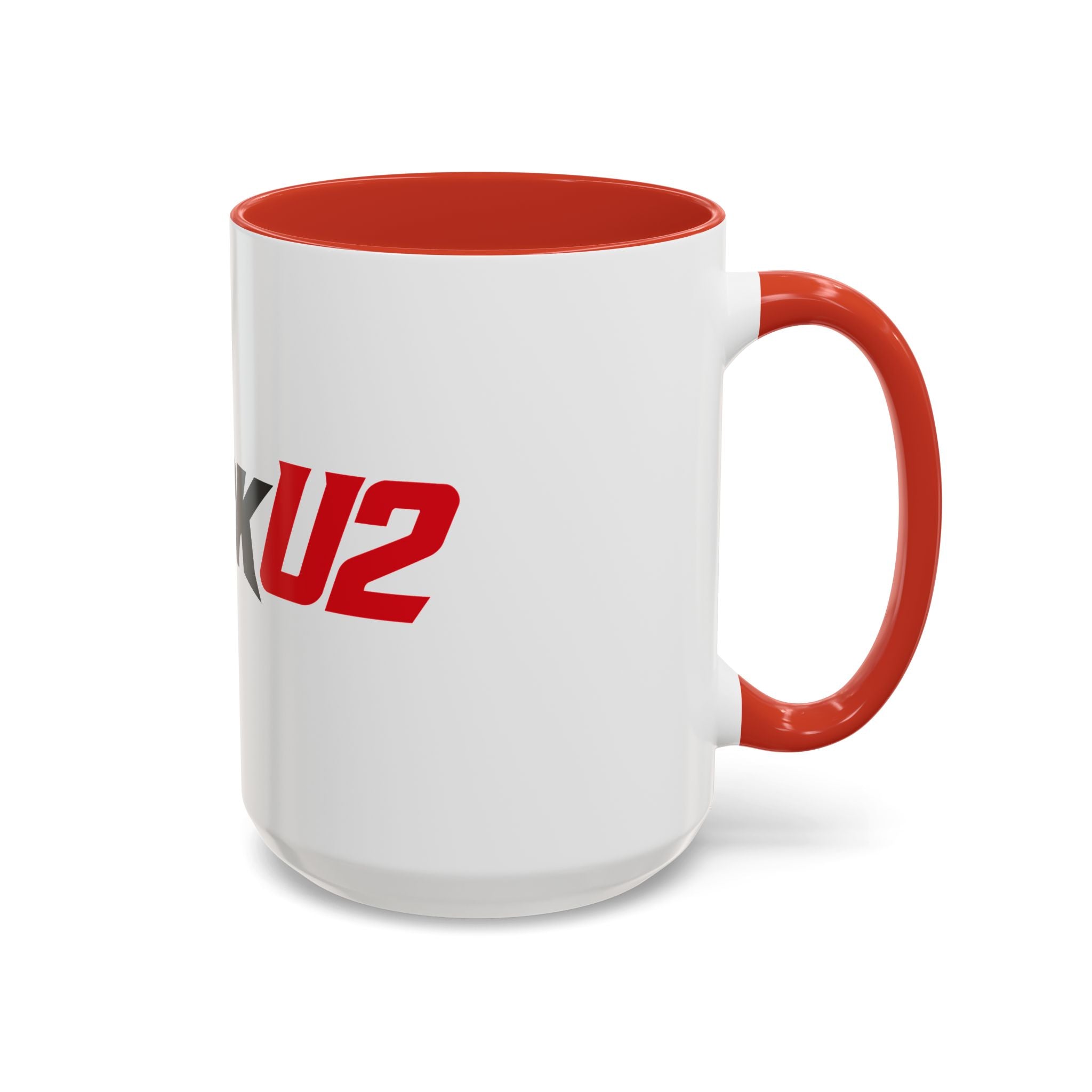 MuckU2 Classic White Mug (black/red logo/SKU 100046)