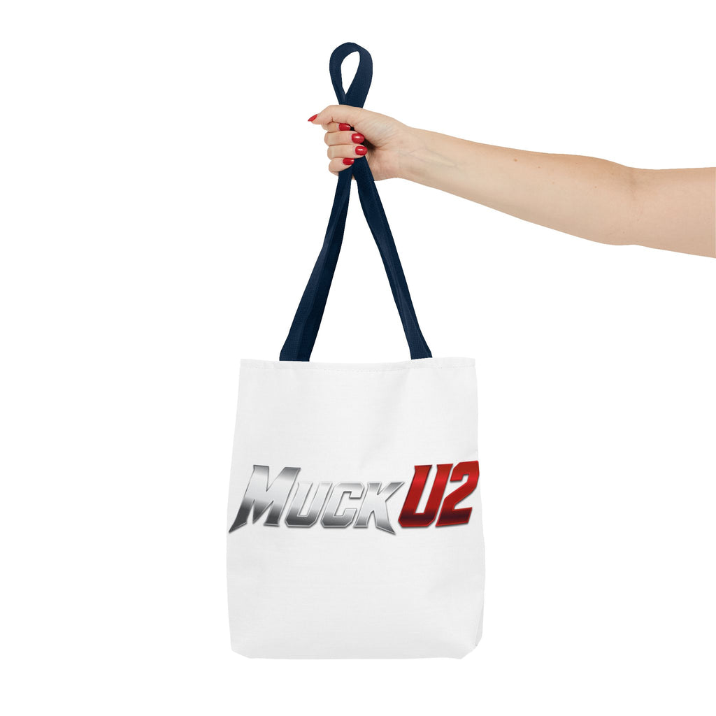 MuckU2 Bubble Canvas Poker Tote Bag (gradient silver/red logo SKU 100021)