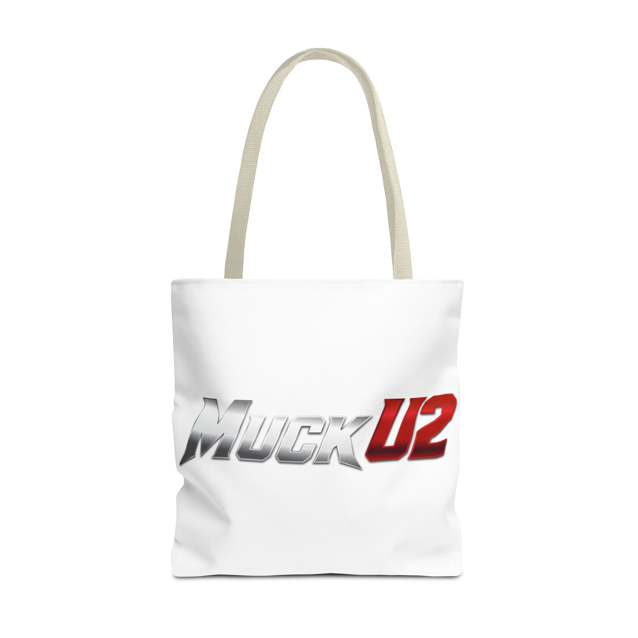 MuckU2 Bubble Canvas Poker Tote Bag (gradient silver/red logo SKU 100021)
