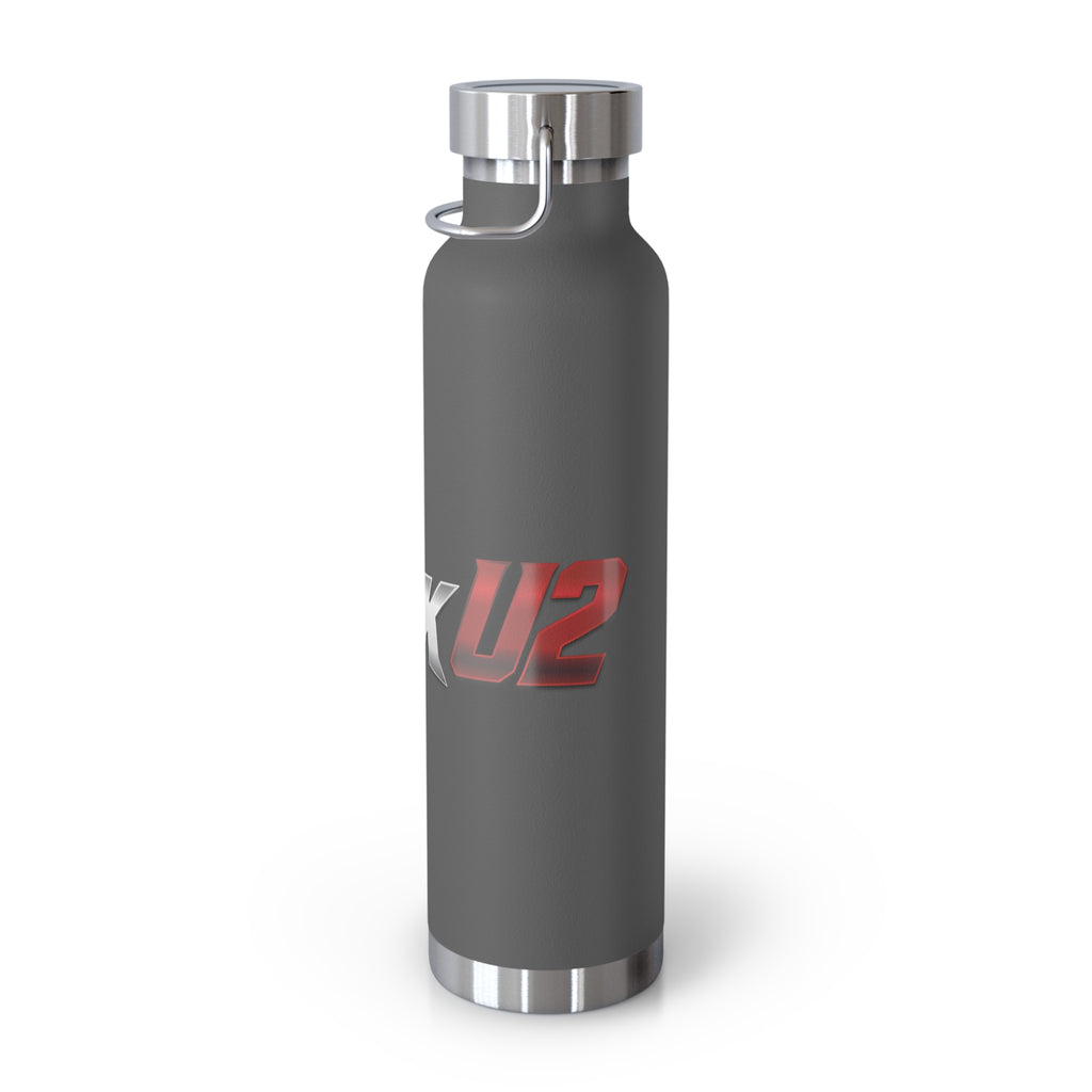 MuckU2 Insulated Water Bottle (gradient silver/red logo SKU 100012)