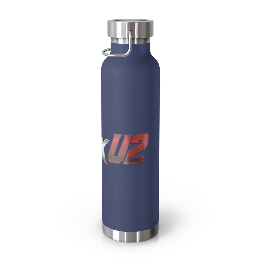 MuckU2 Insulated Water Bottle (gradient silver/red logo SKU 100013)
